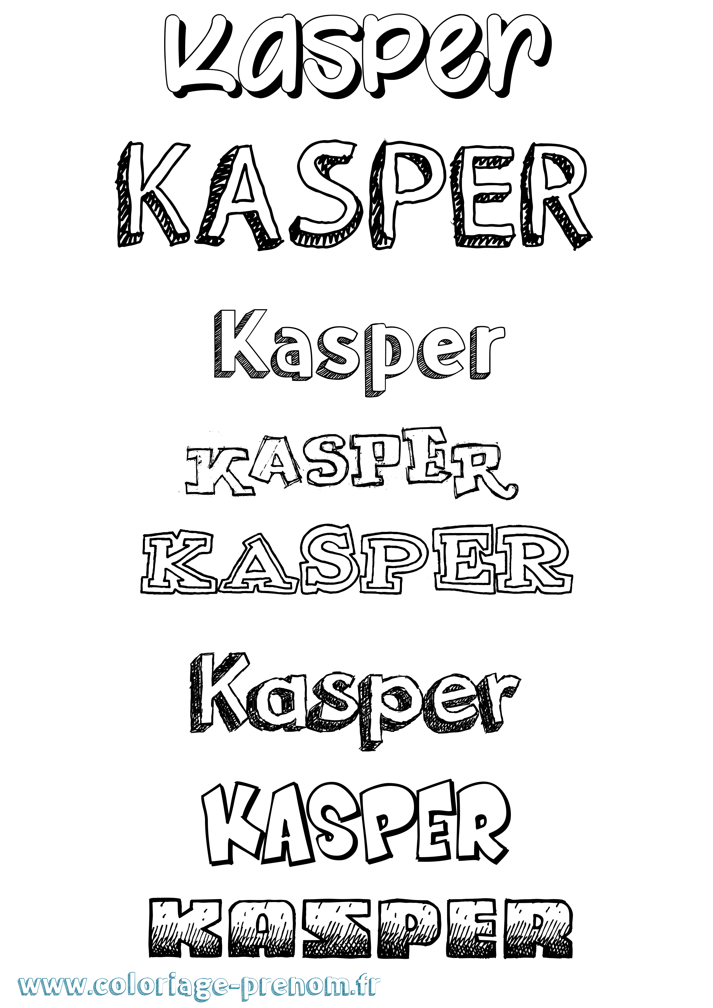 Coloriage Kasper Dessiné Coloriage prénom Kasper Dessiné