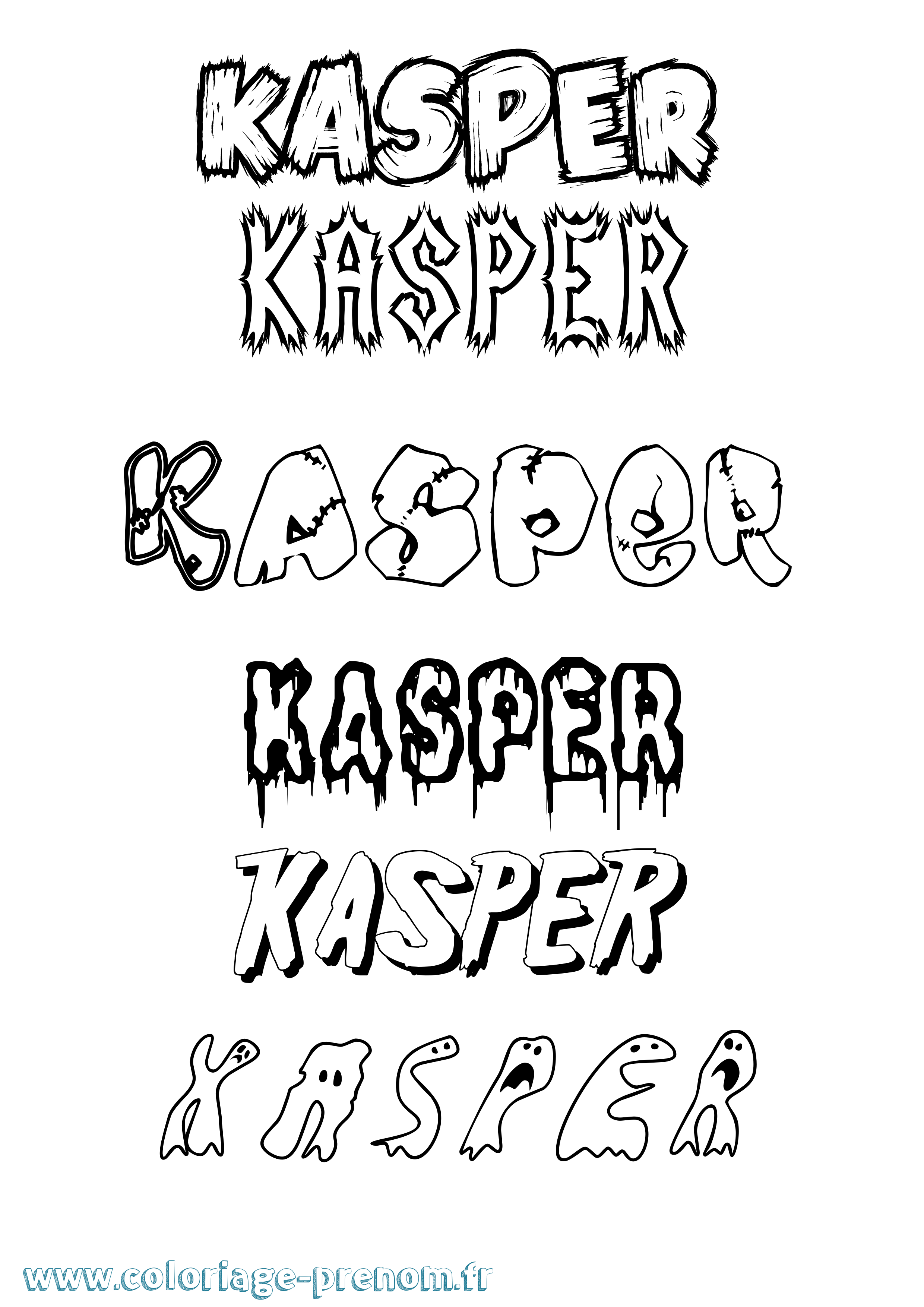 Coloriage prénom Kasper Frisson