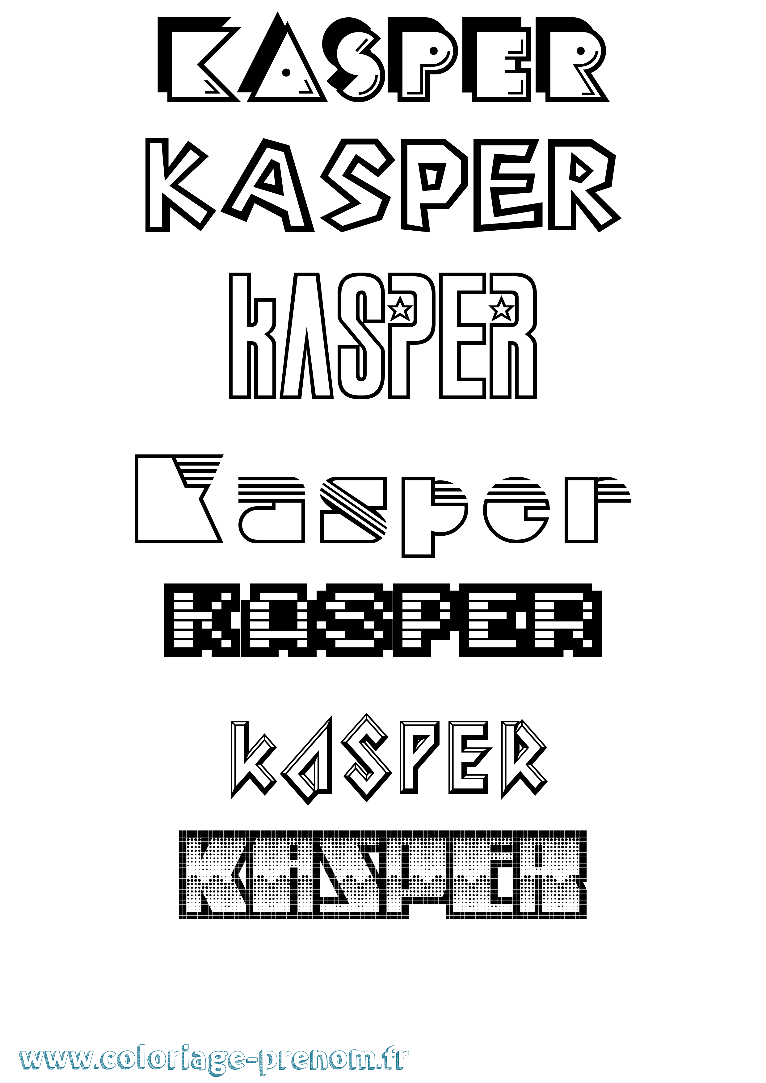 Coloriage prénom Kasper Jeux Vidéos