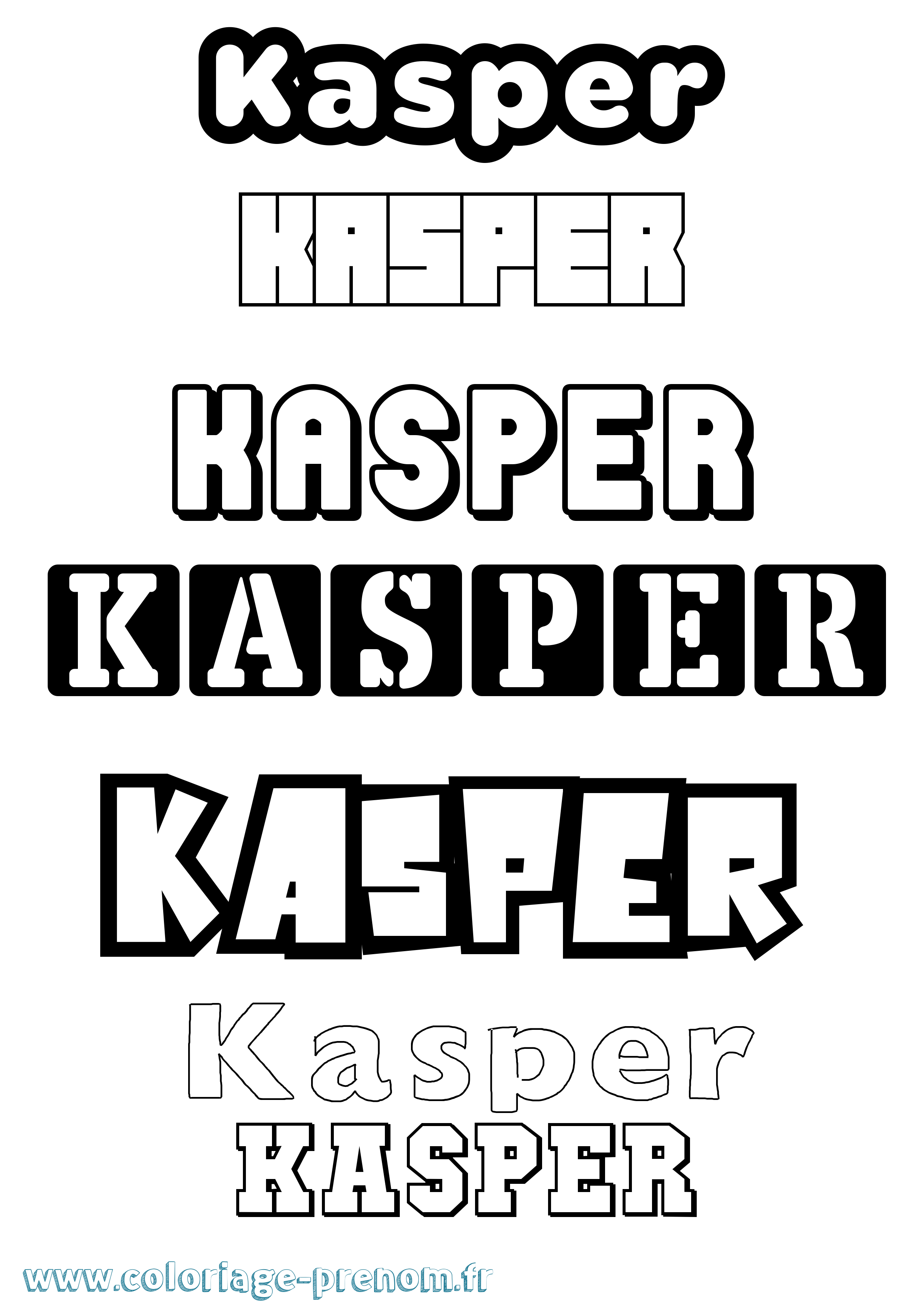 Coloriage prénom Kasper Simple