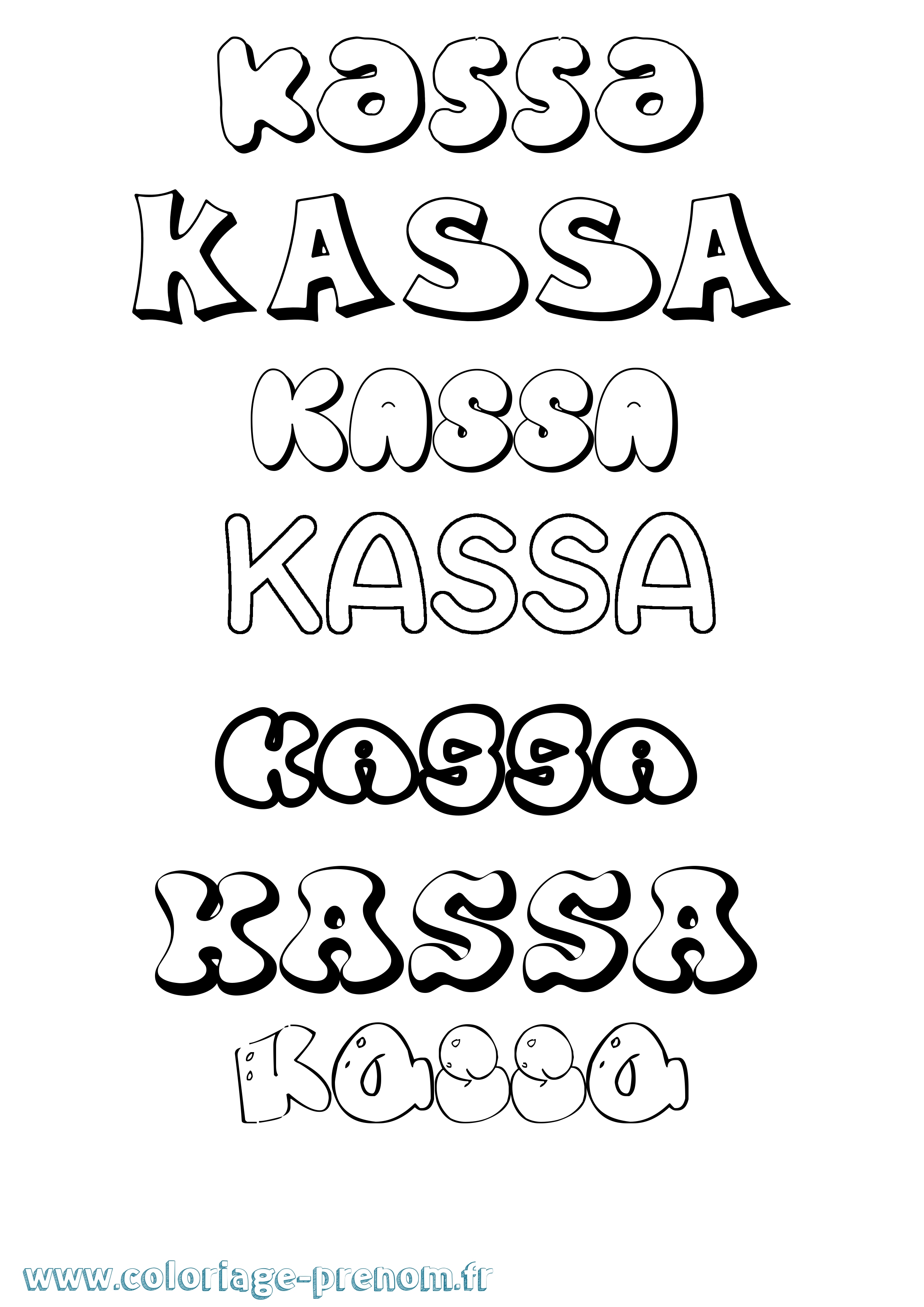 Coloriage Kassa Bubble Coloriage prénom Kassa Bubble