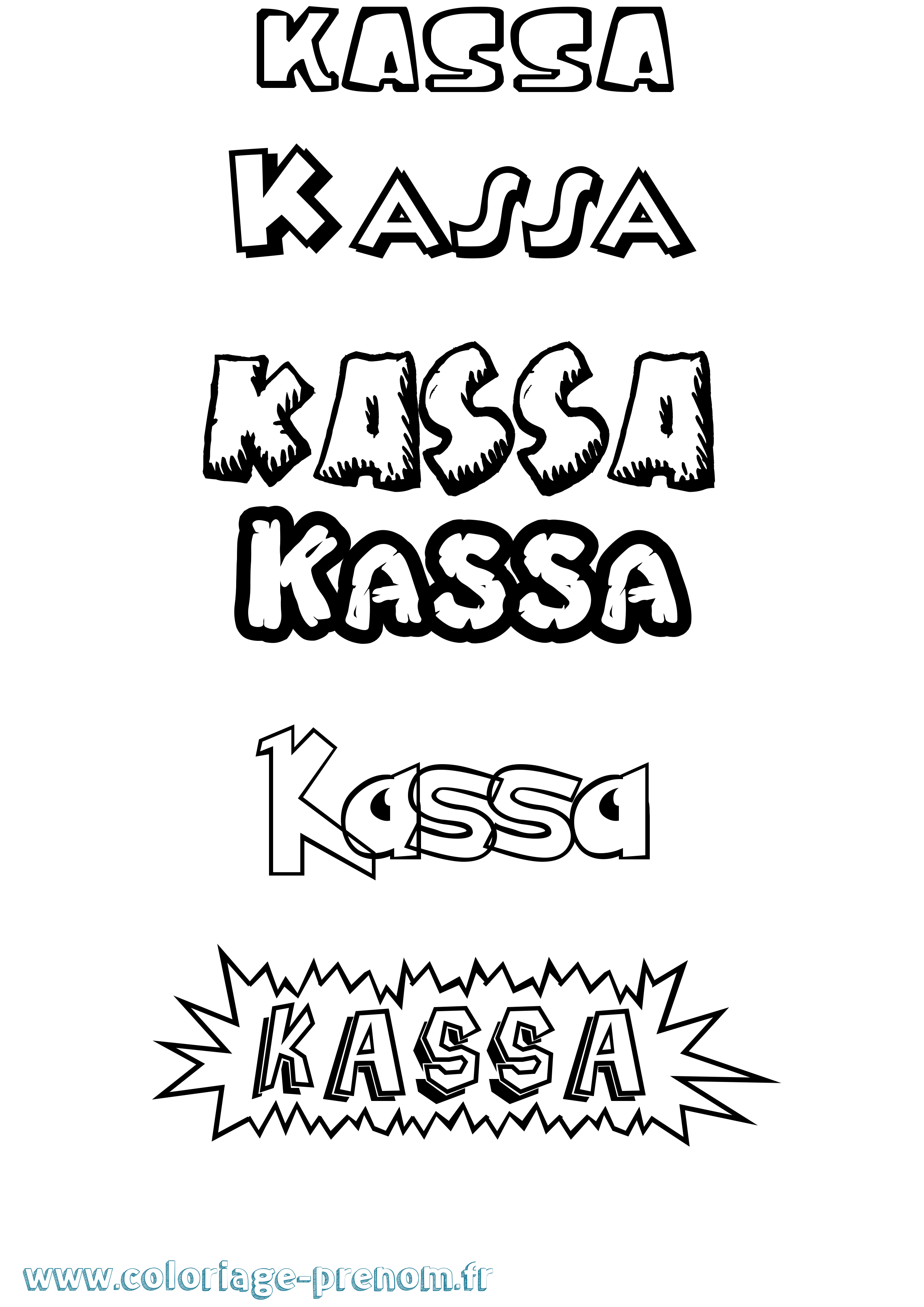 Coloriage Kassa Dessin Animé Coloriage prénom Kassa Dessin Animé