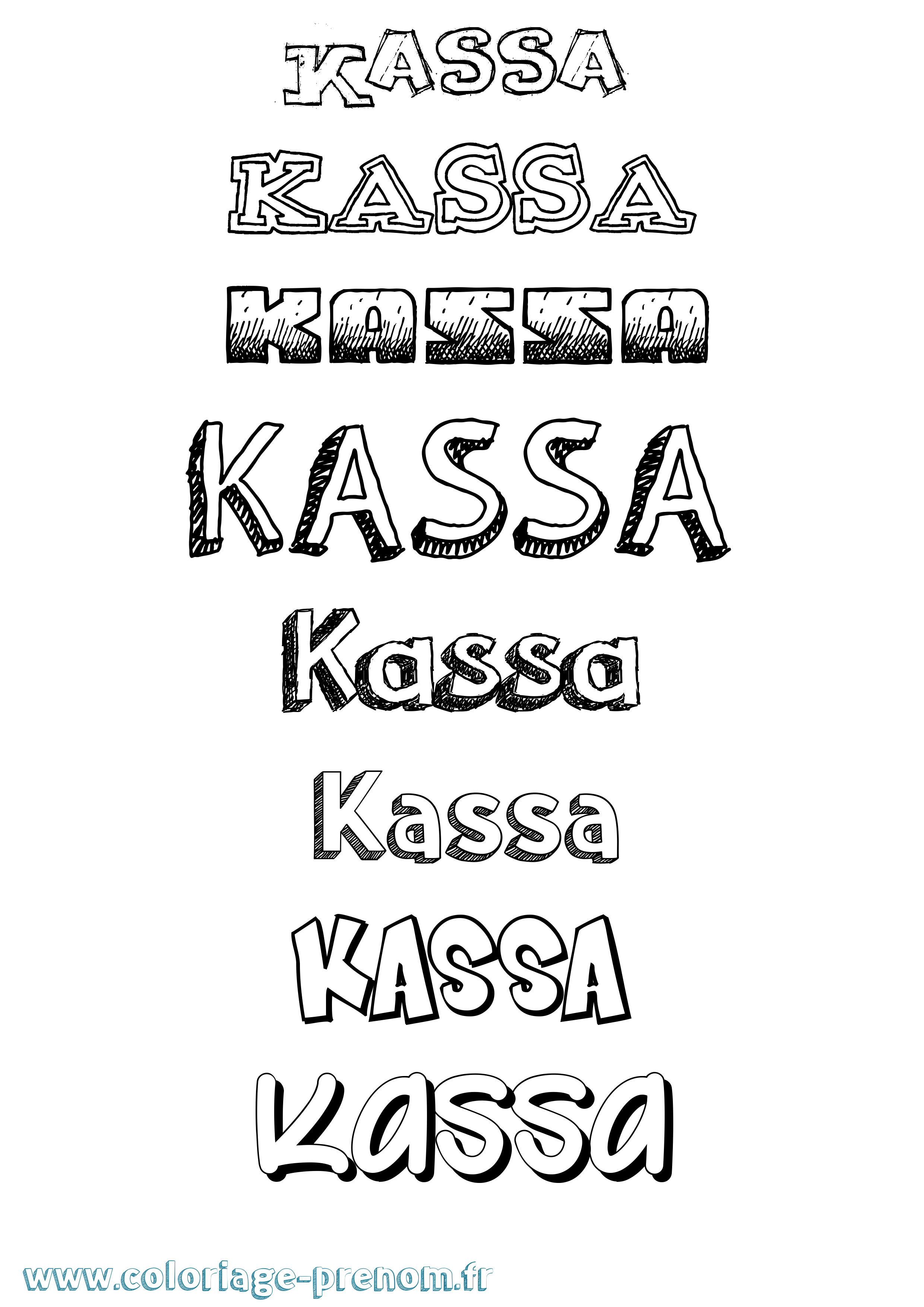 Coloriage Kassa Dessiné Coloriage prénom Kassa Dessiné