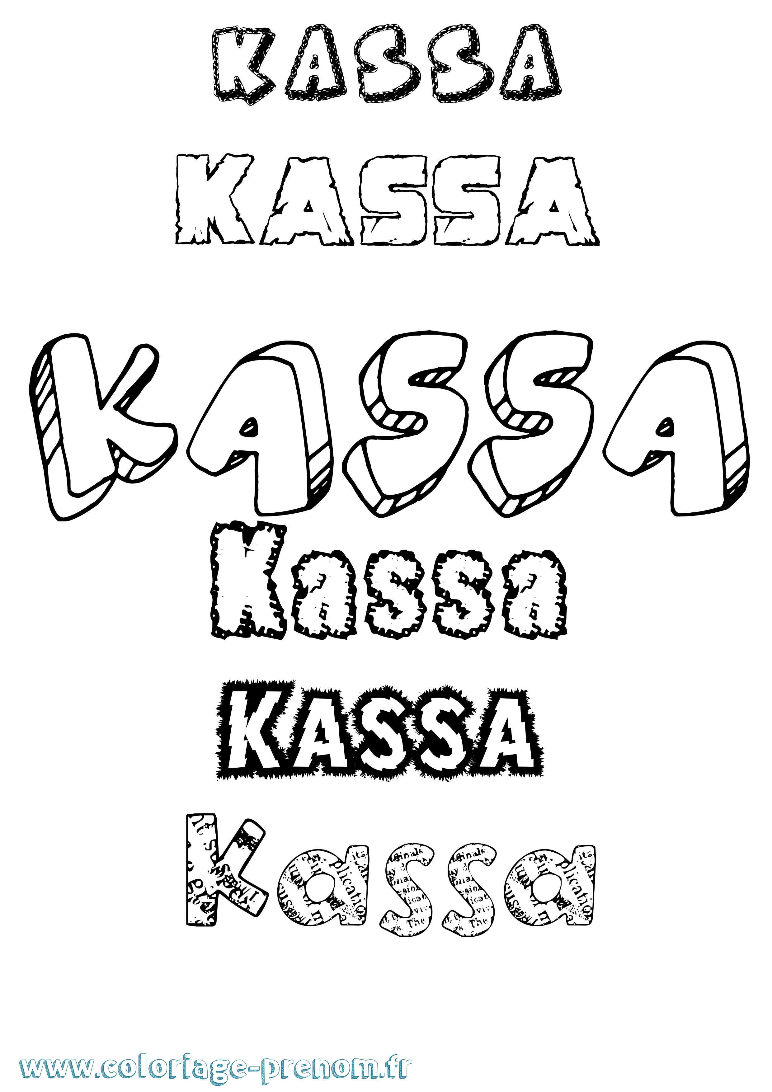 Coloriage Kassa Destructuré Coloriage prénom Kassa Destructuré