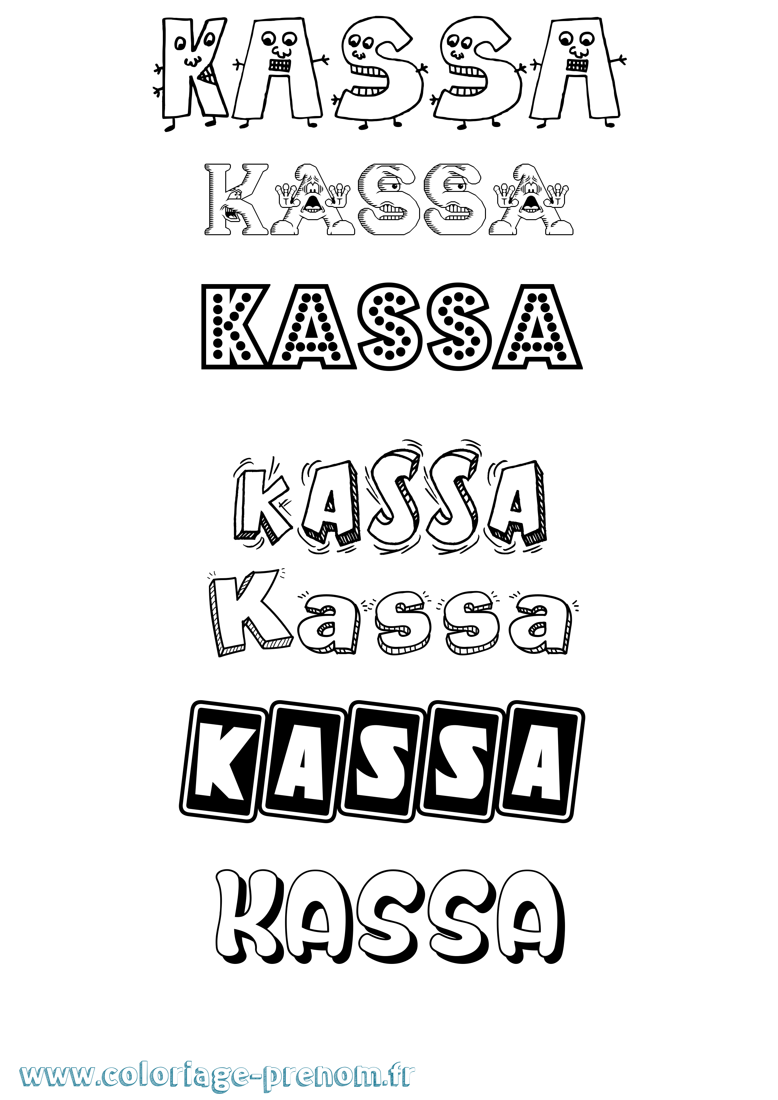 Coloriage Kassa Fun Coloriage prénom Kassa Fun