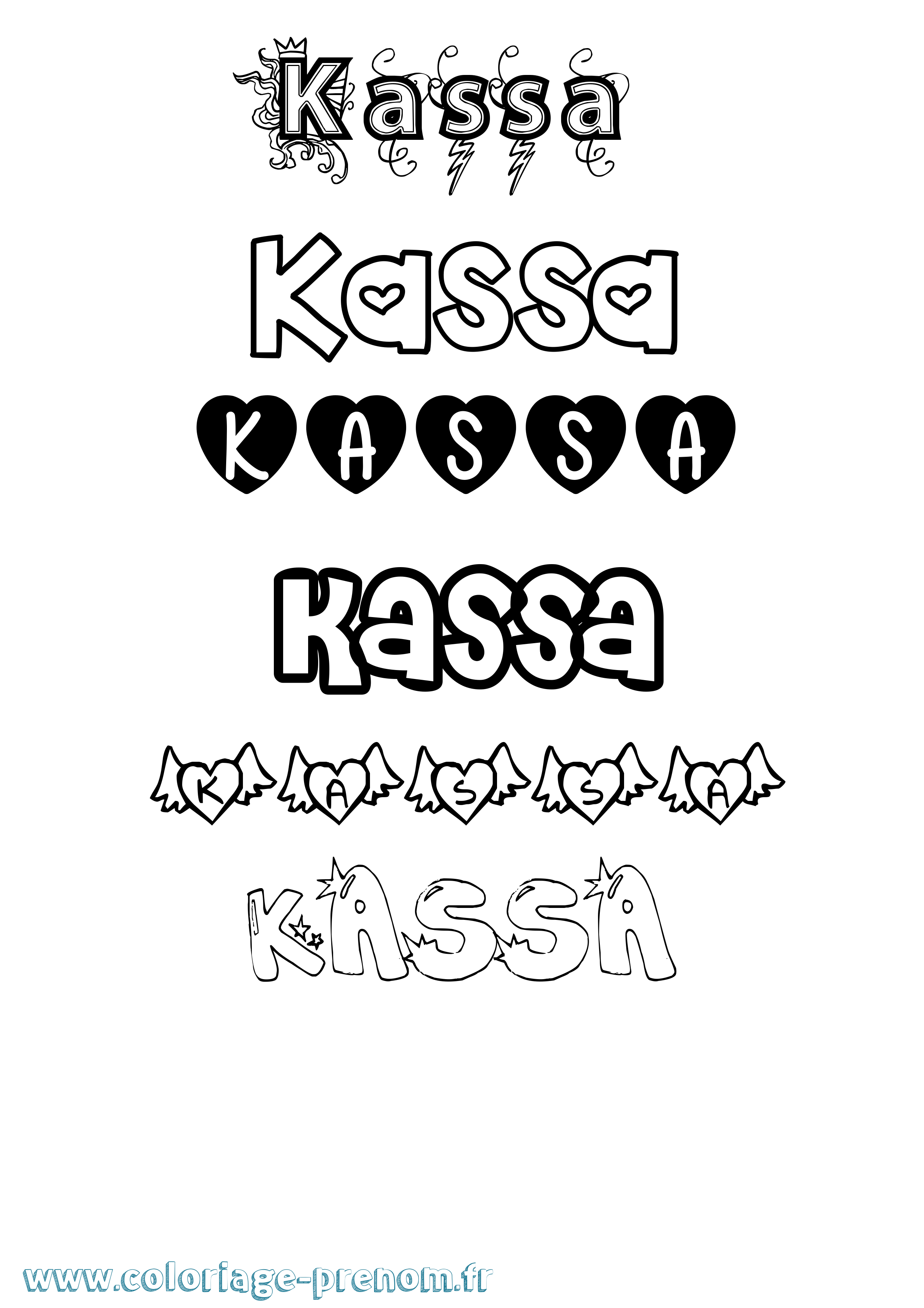 Coloriage Kassa Girly Coloriage prénom Kassa Girly