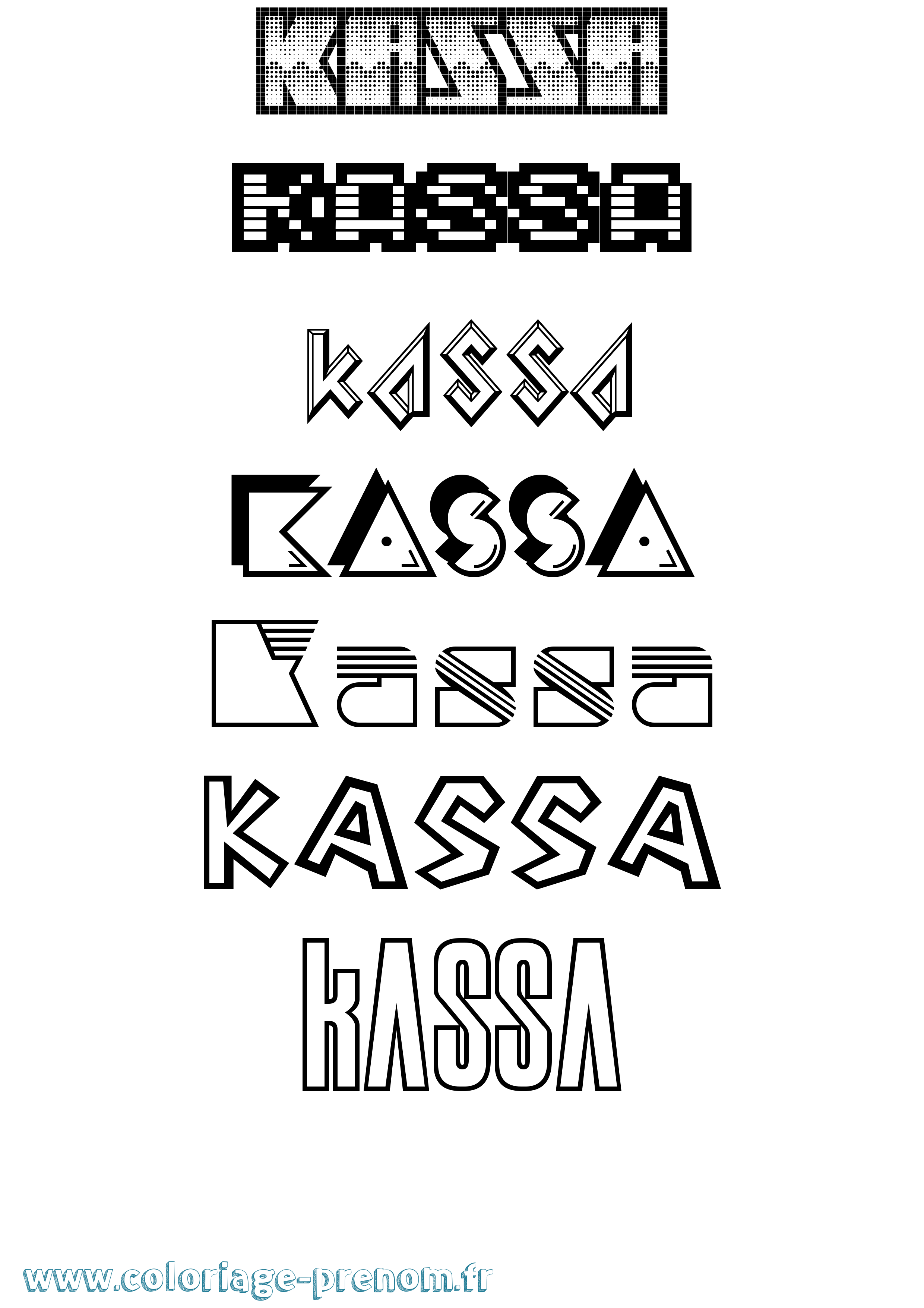 Coloriage Kassa Jeux Vidéos Coloriage prénom Kassa Jeux Vidéos