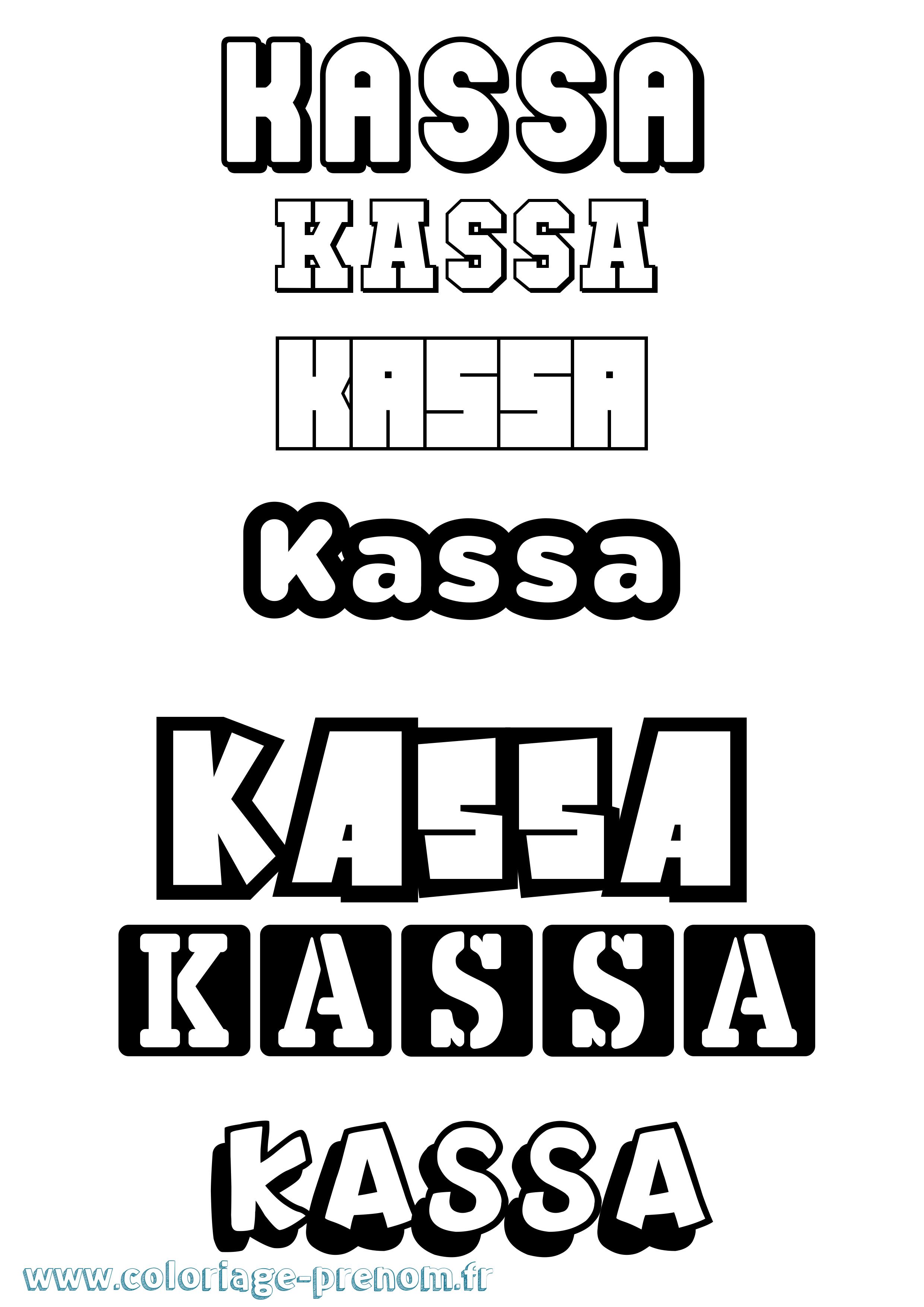 Coloriage Kassa Simple Coloriage prénom Kassa Simple
