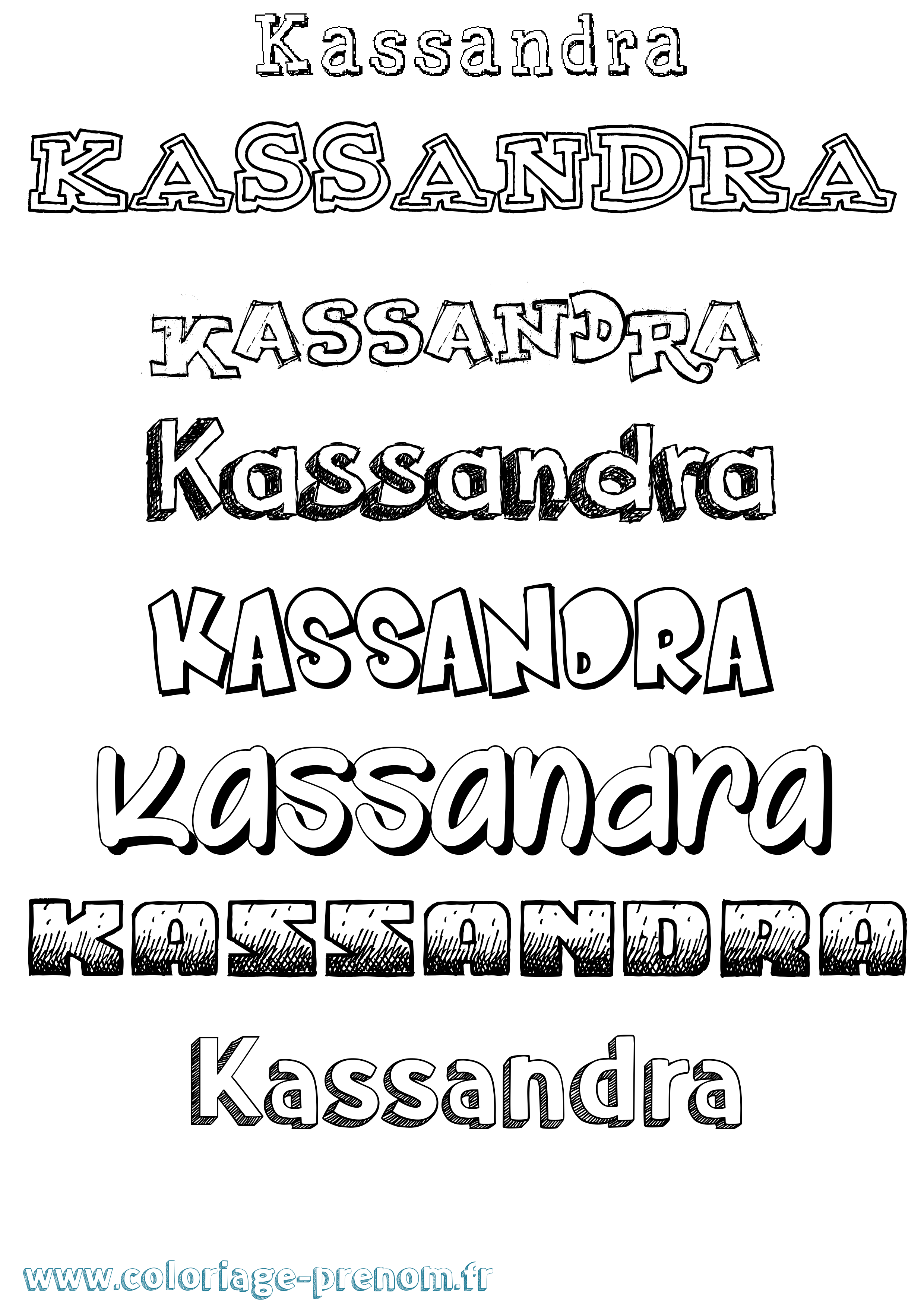 Coloriage prénom Kassandra Dessiné