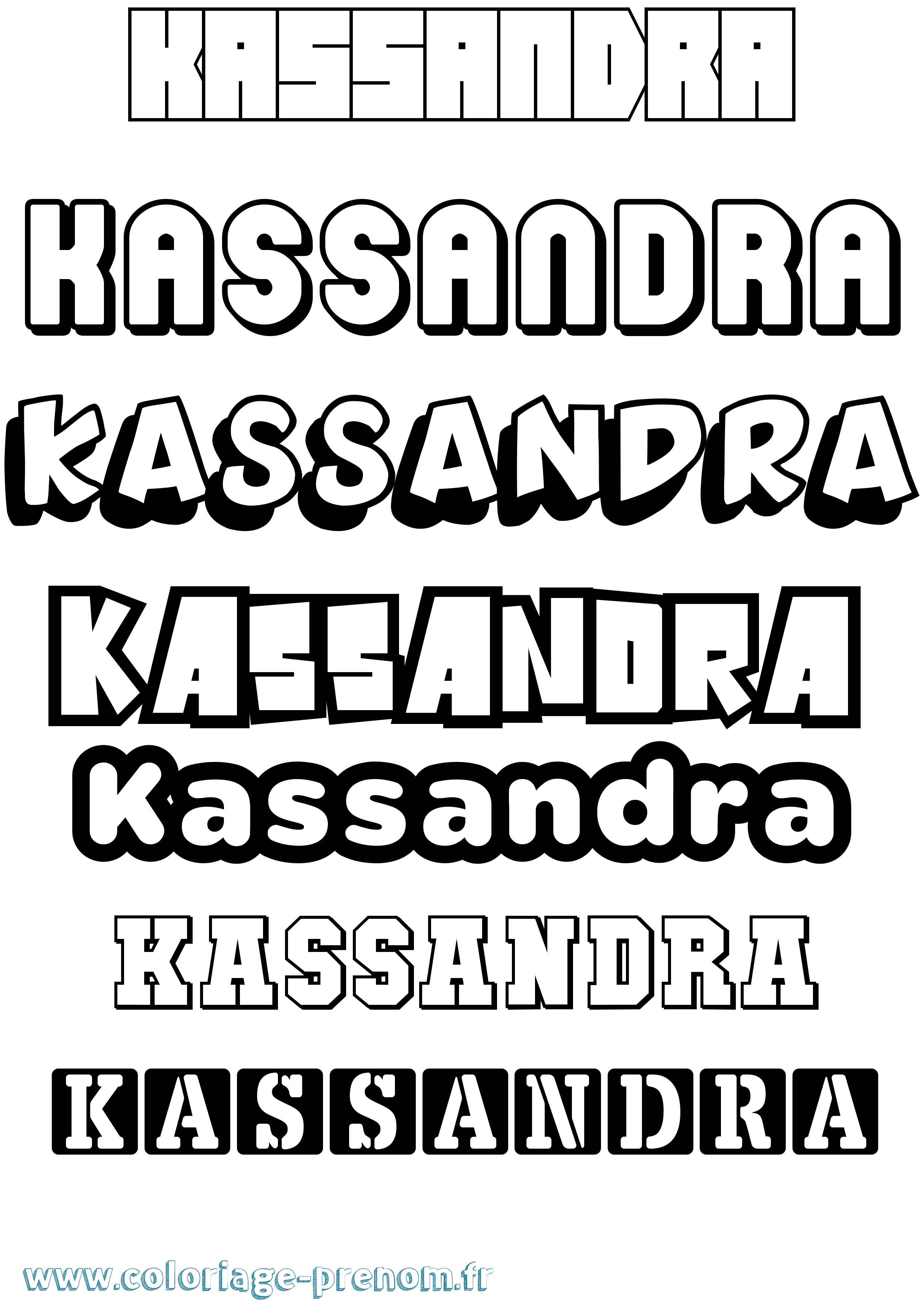 Coloriage prénom Kassandra Simple
