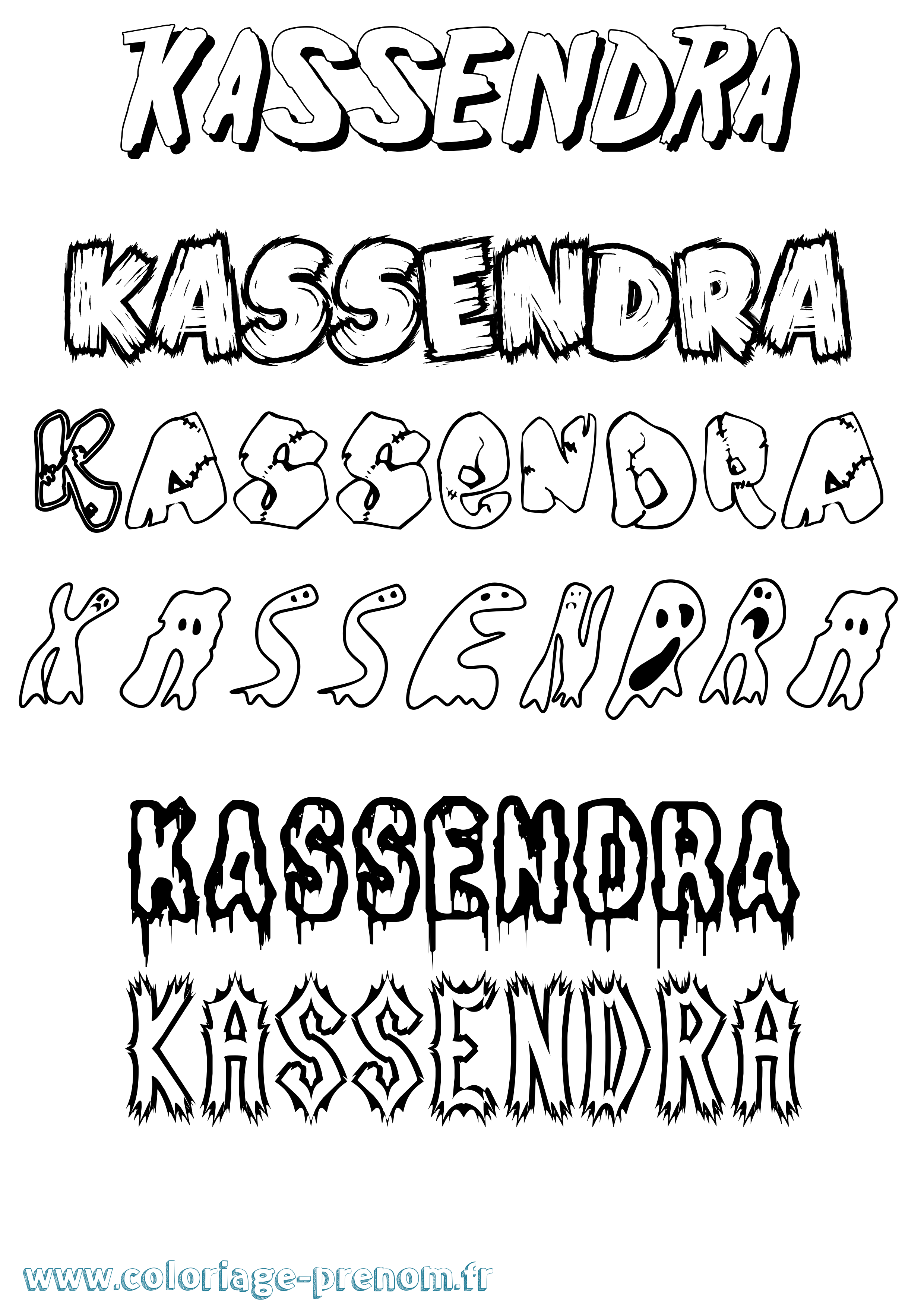 Coloriage prénom Kassendra Frisson