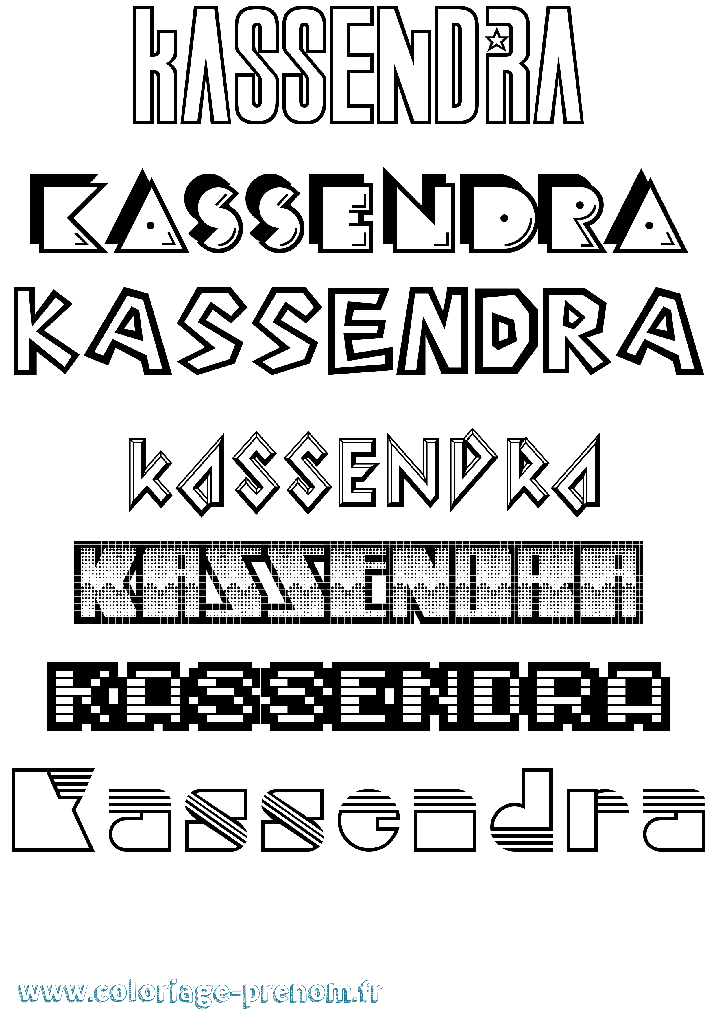 Coloriage prénom Kassendra Jeux Vidéos