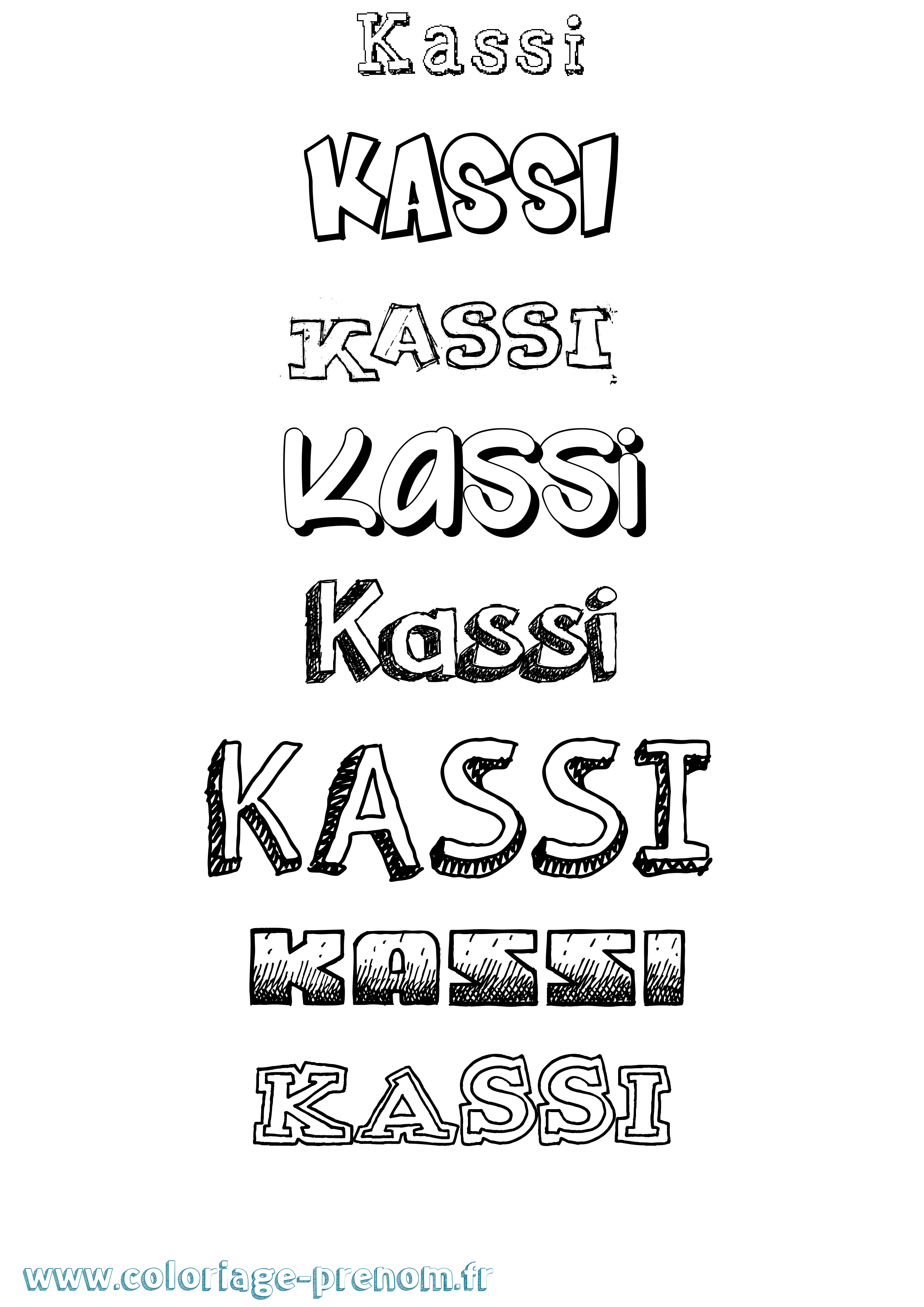 Coloriage prénom Kassi Dessiné