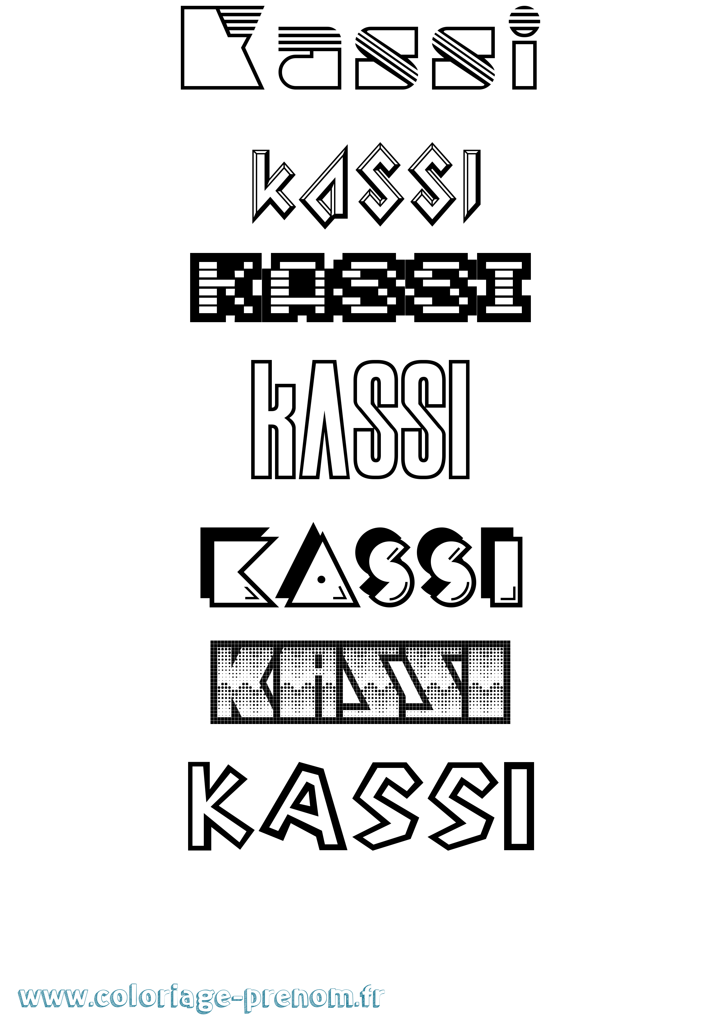 Coloriage prénom Kassi Jeux Vidéos