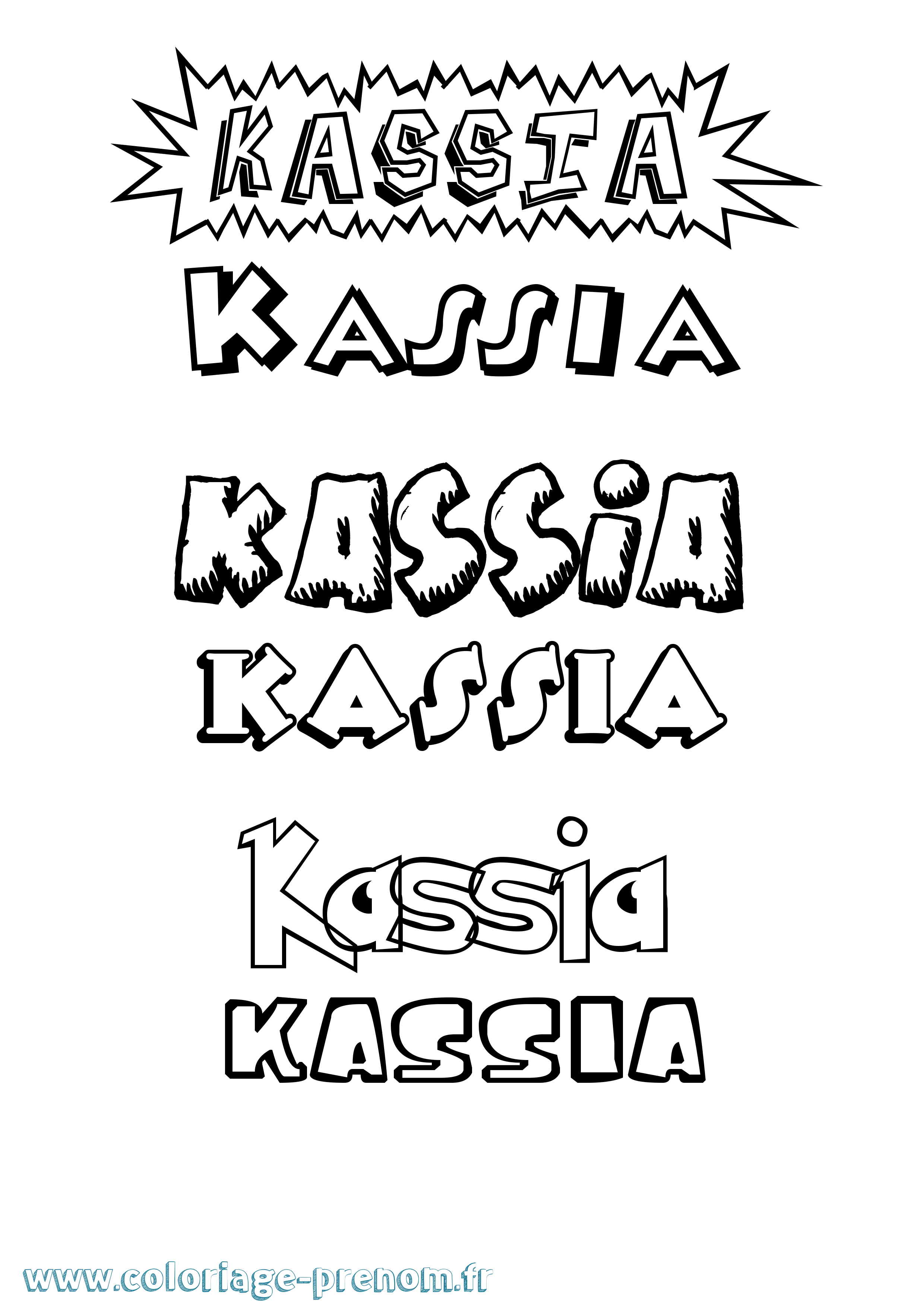 Coloriage prénom Kassia Dessin Animé