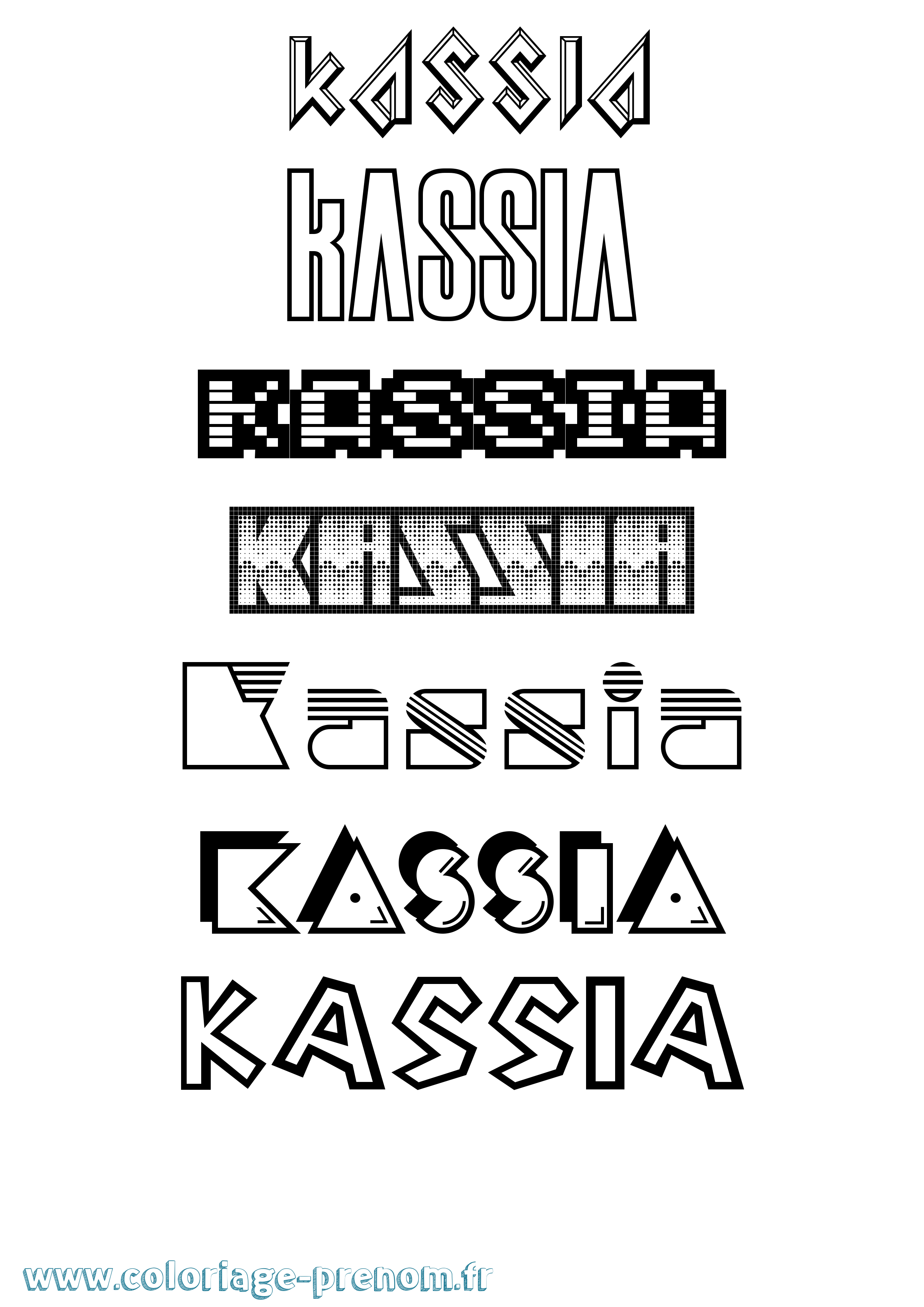 Coloriage prénom Kassia Jeux Vidéos