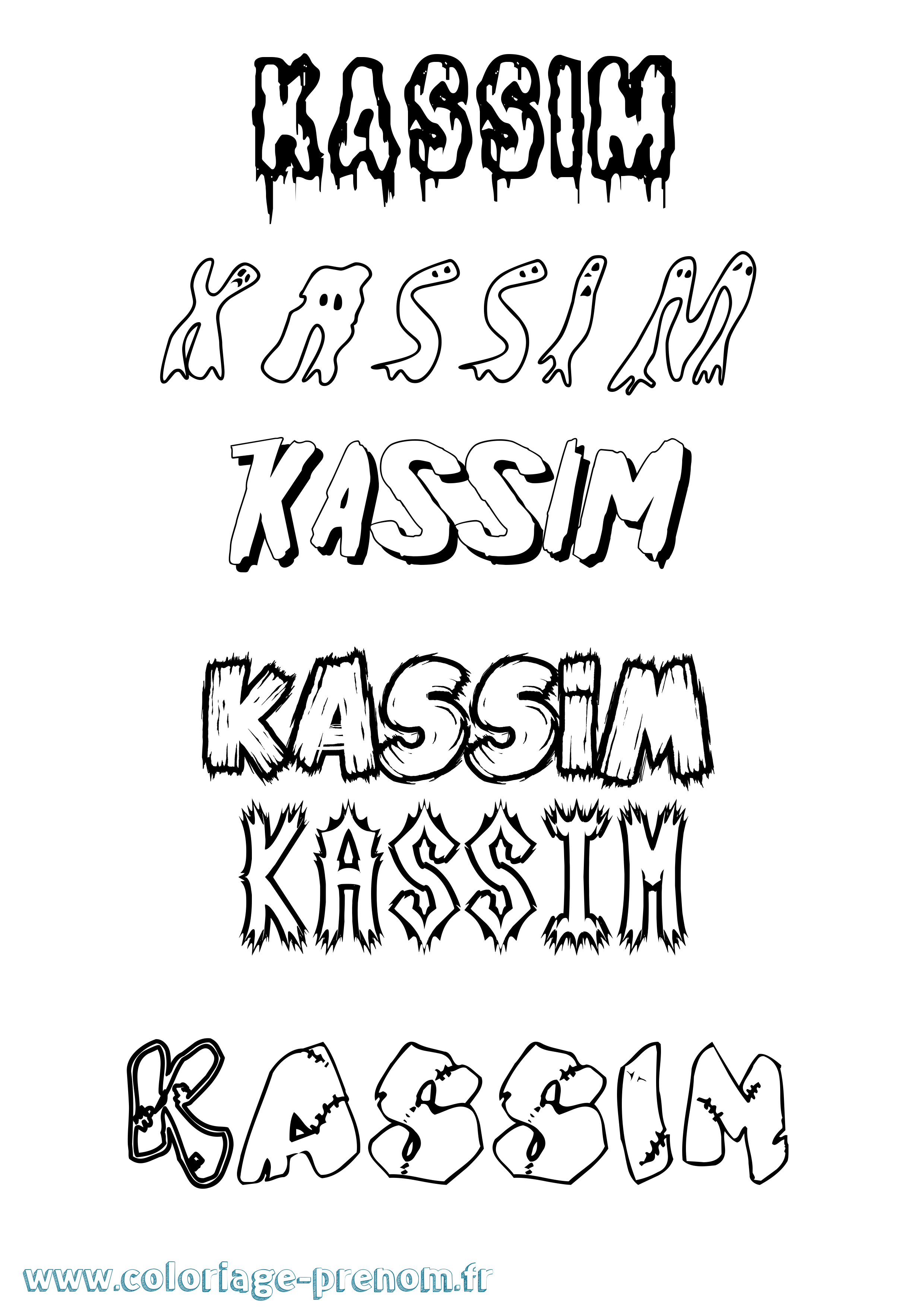 Coloriage prénom Kassim Frisson