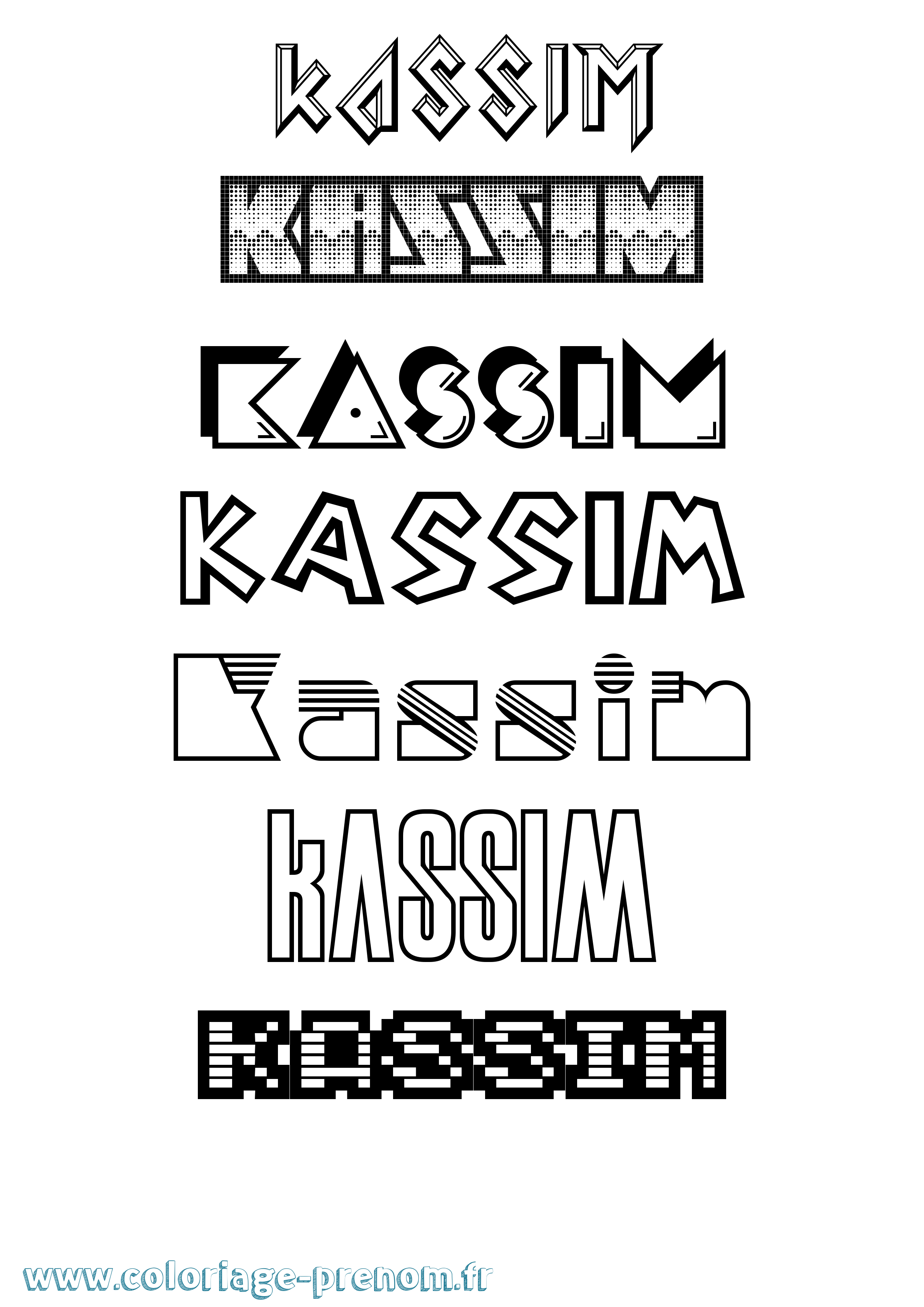 Coloriage prénom Kassim Jeux Vidéos