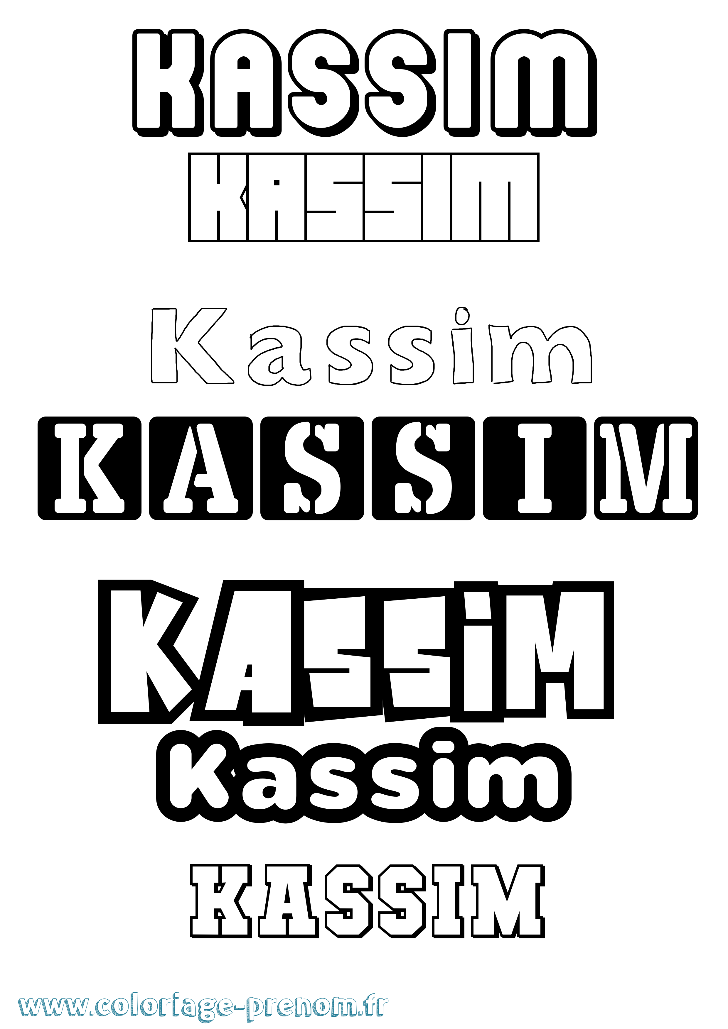 Coloriage prénom Kassim Simple