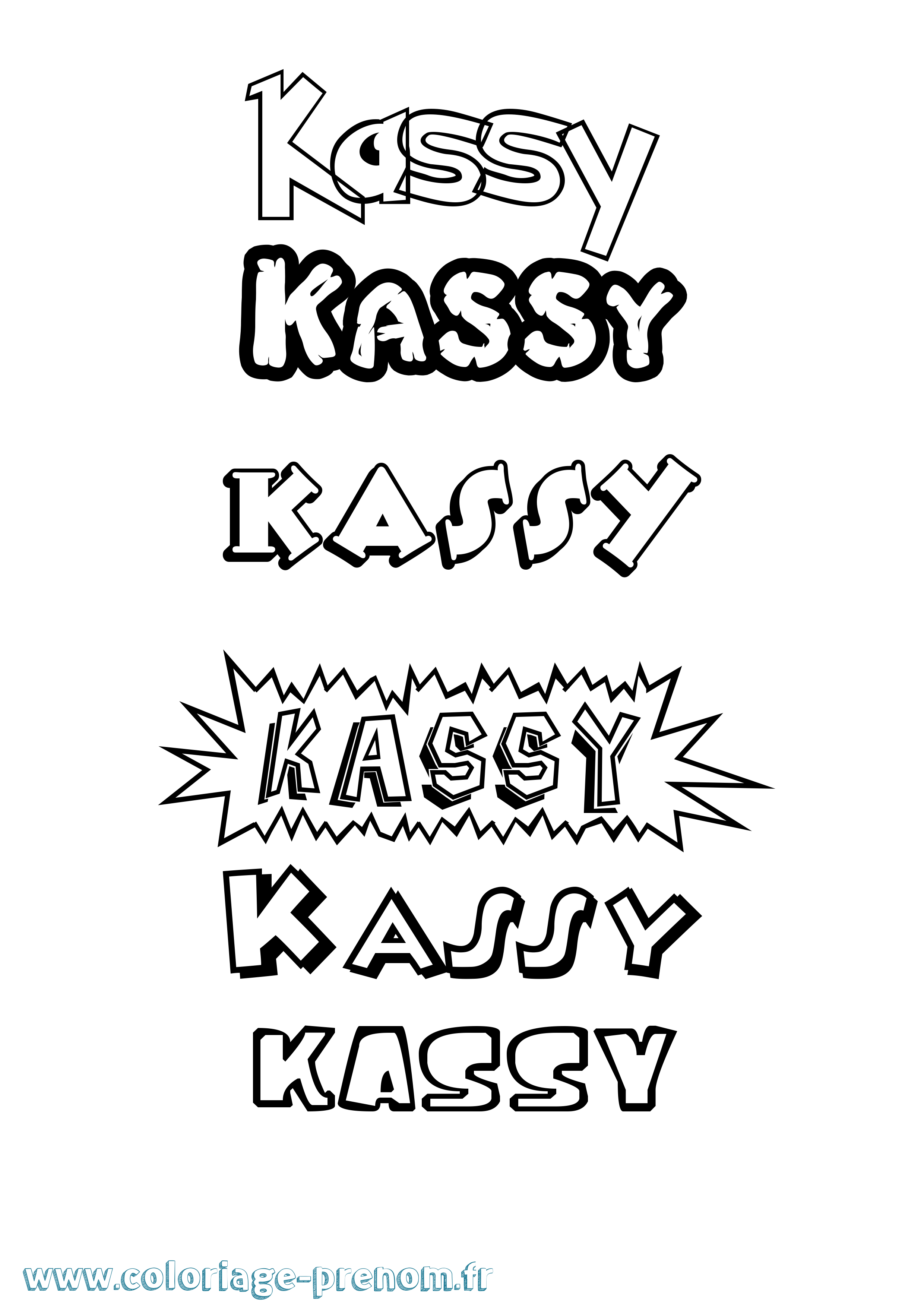 Coloriage prénom Kassy Dessin Animé