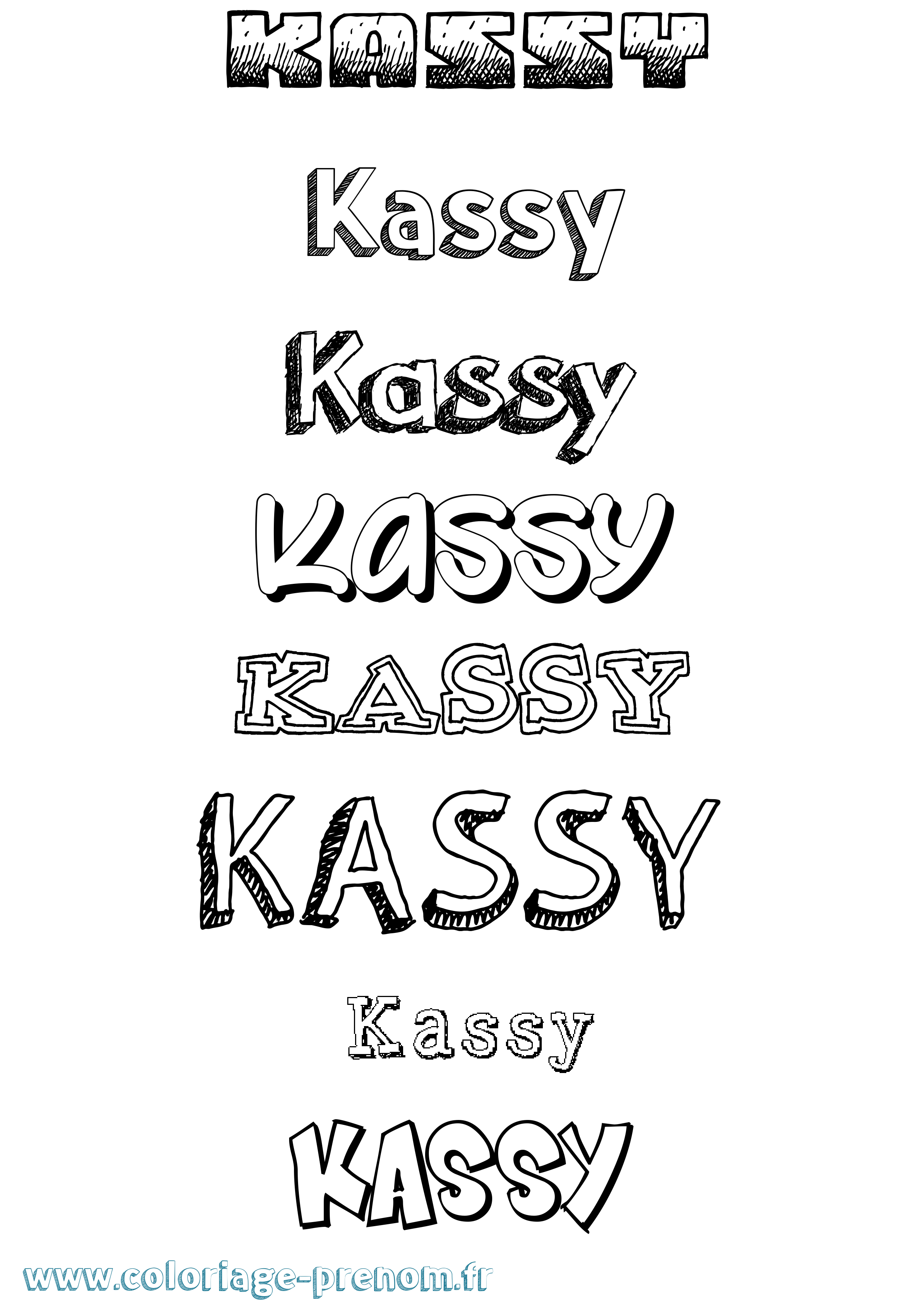 Coloriage prénom Kassy Dessiné
