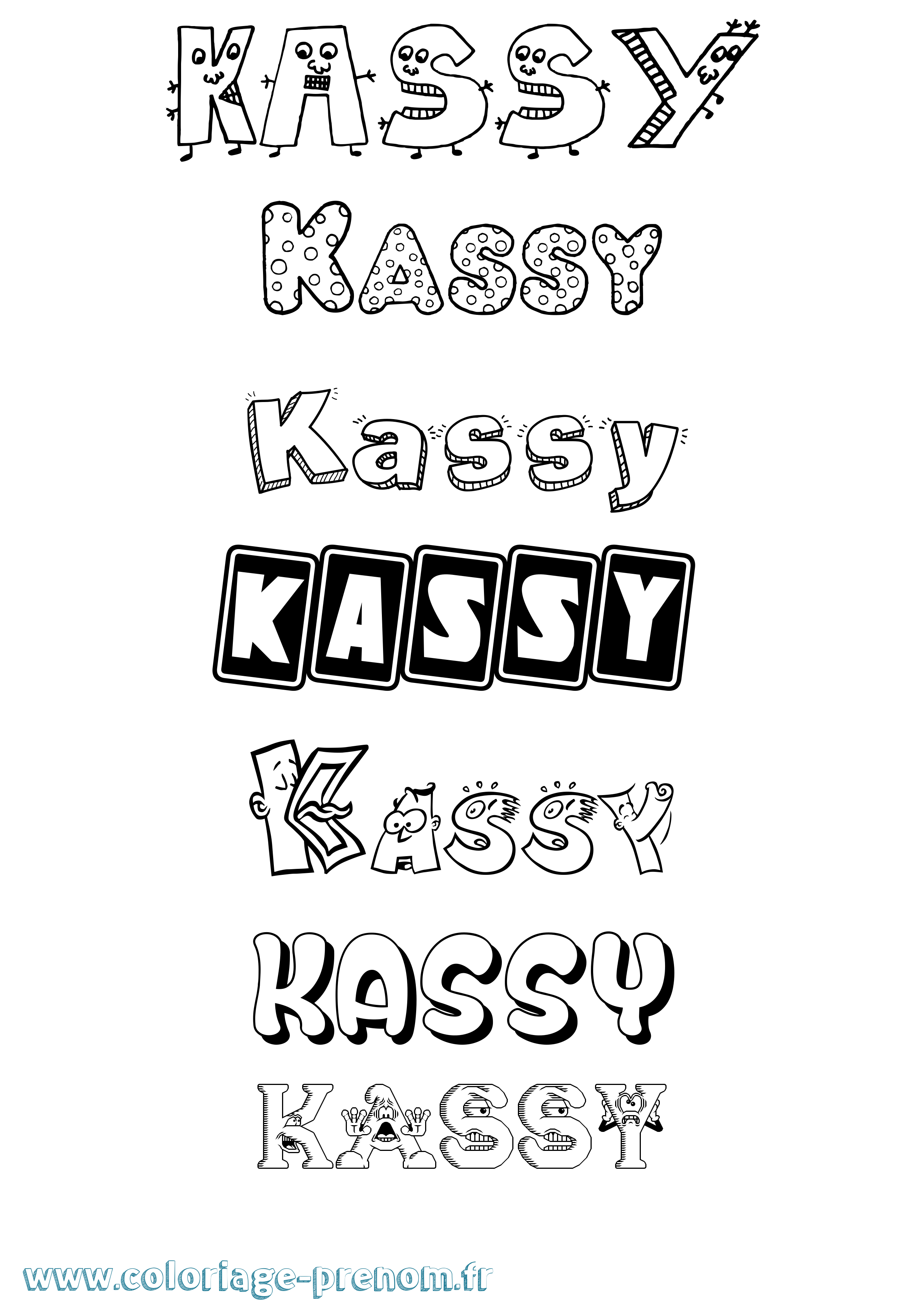 Coloriage prénom Kassy Fun