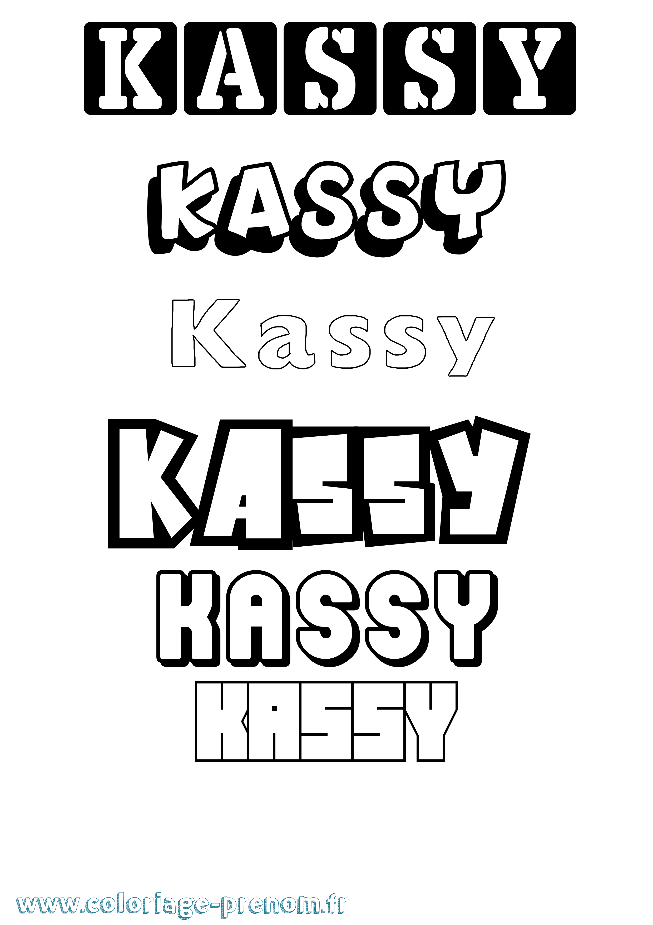 Coloriage prénom Kassy Simple