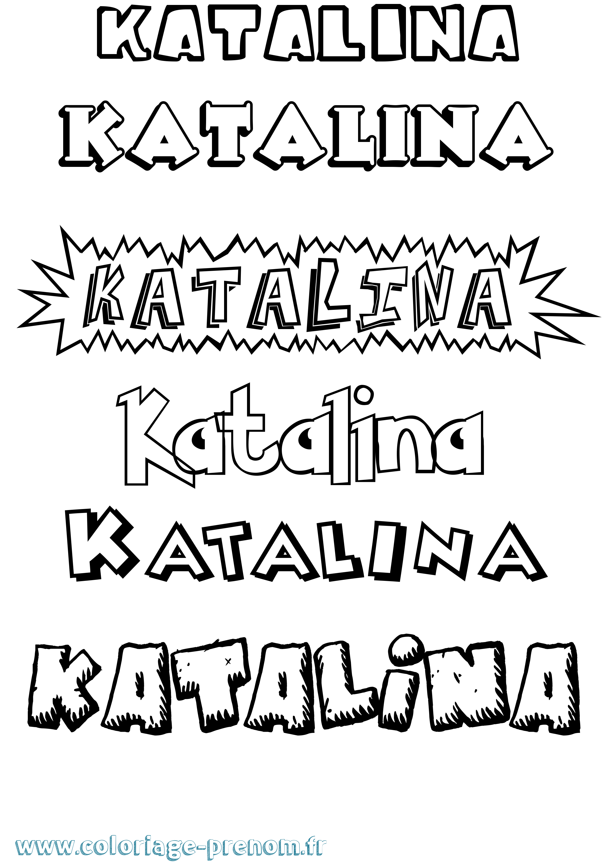 Coloriage prénom Katalina Dessin Animé