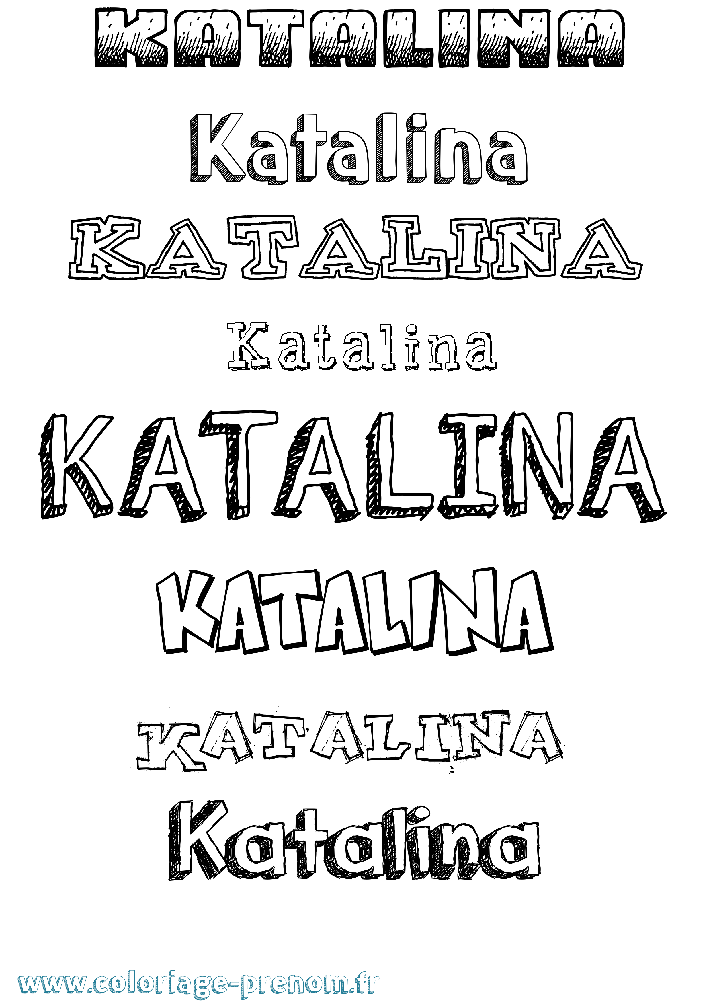 Coloriage prénom Katalina Dessiné