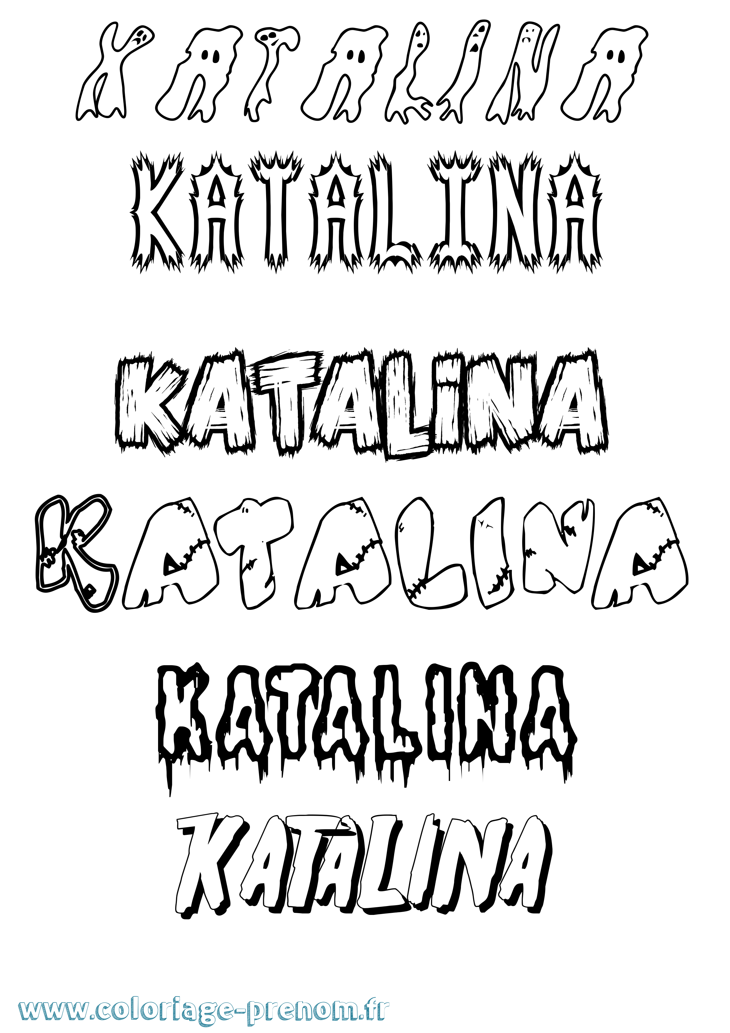 Coloriage prénom Katalina Frisson