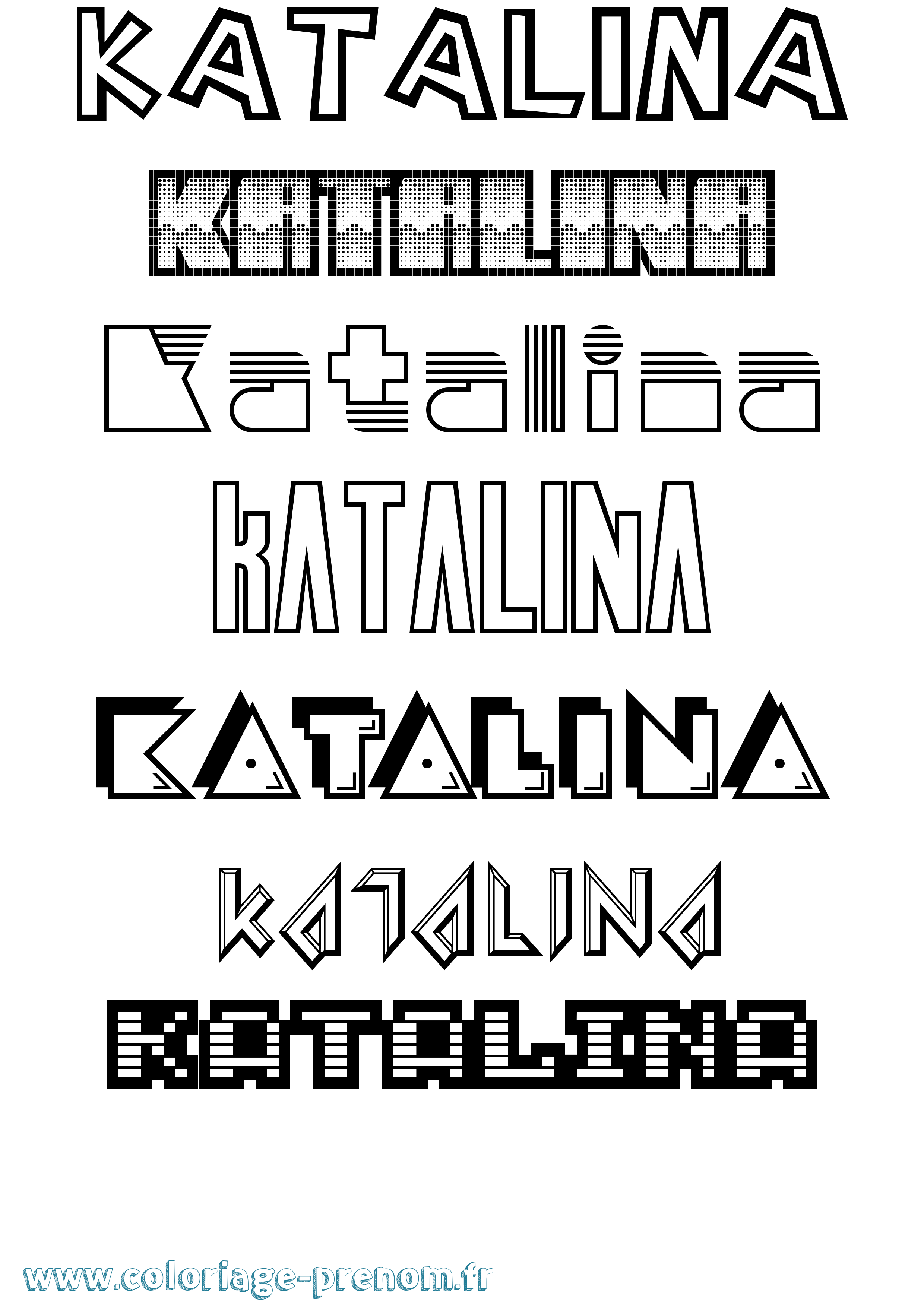 Coloriage prénom Katalina Jeux Vidéos