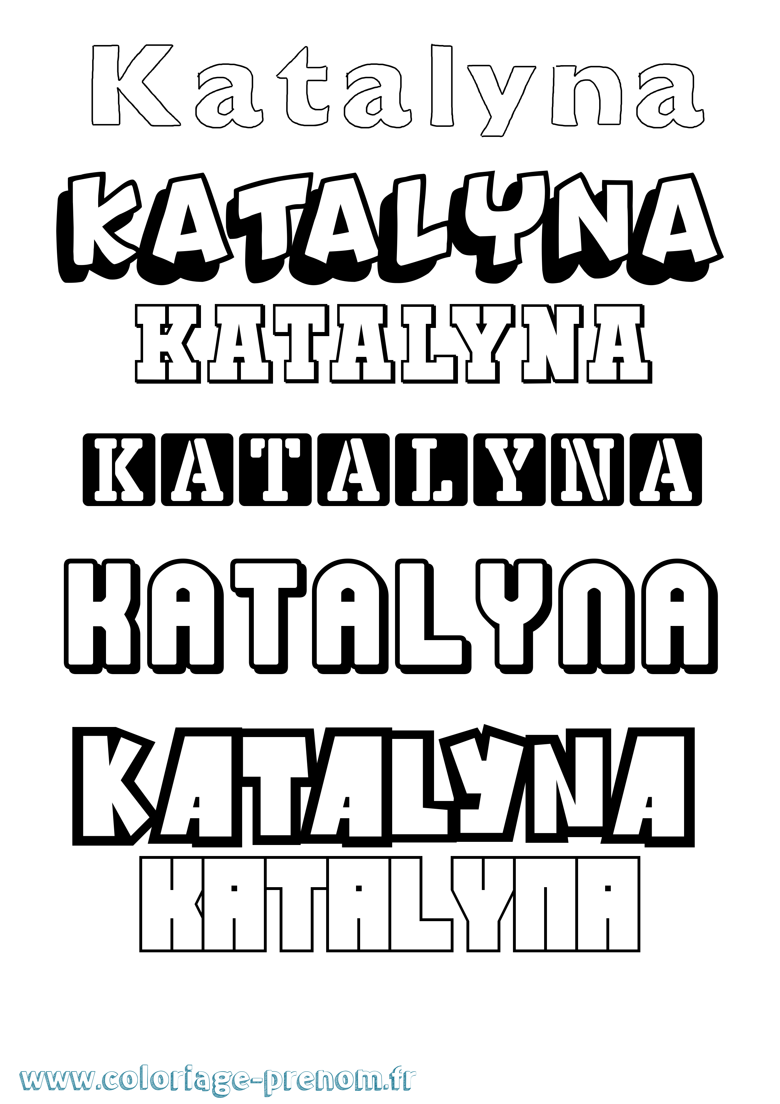 Coloriage prénom Katalyna Simple