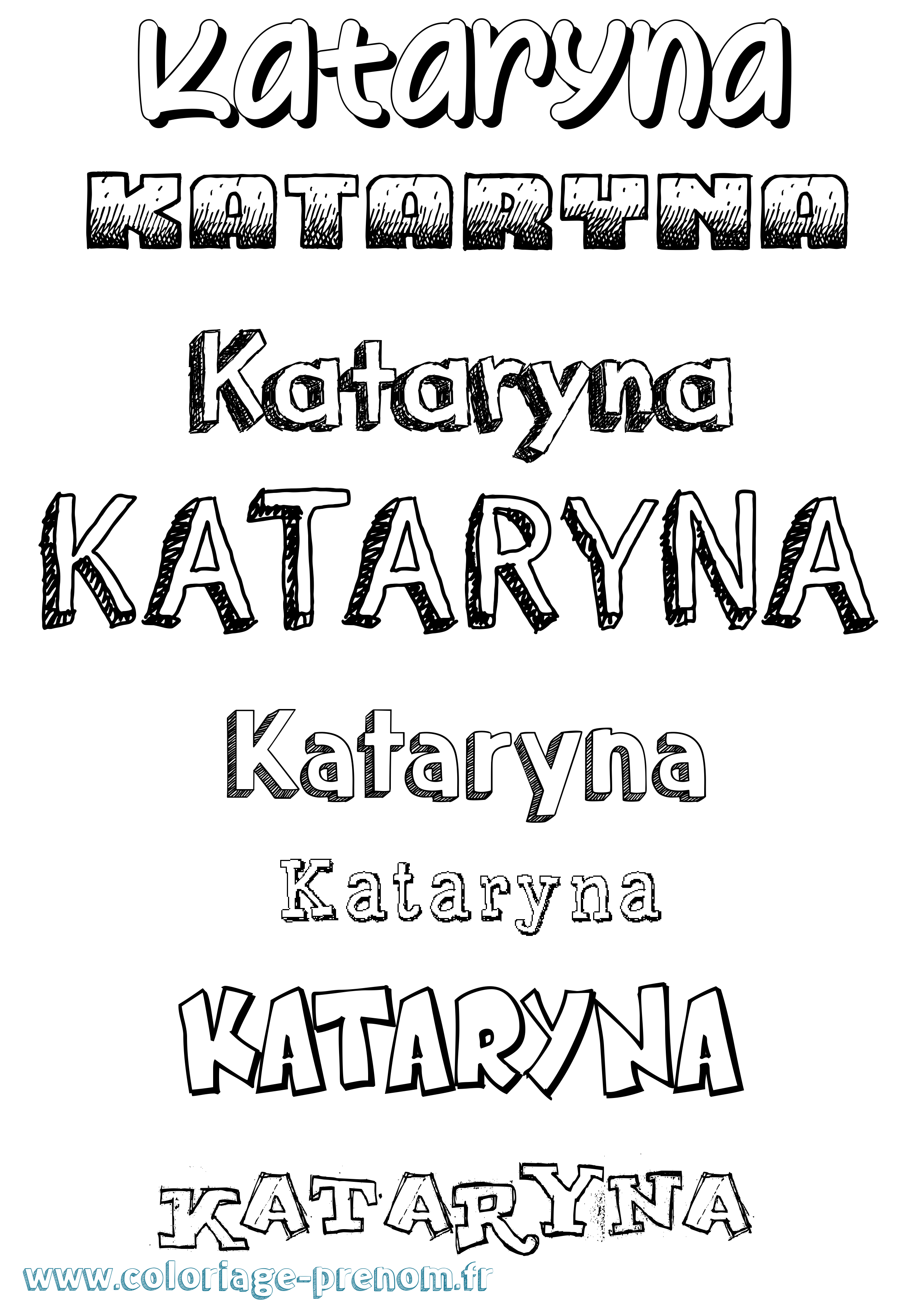 Coloriage prénom Kataryna Dessiné