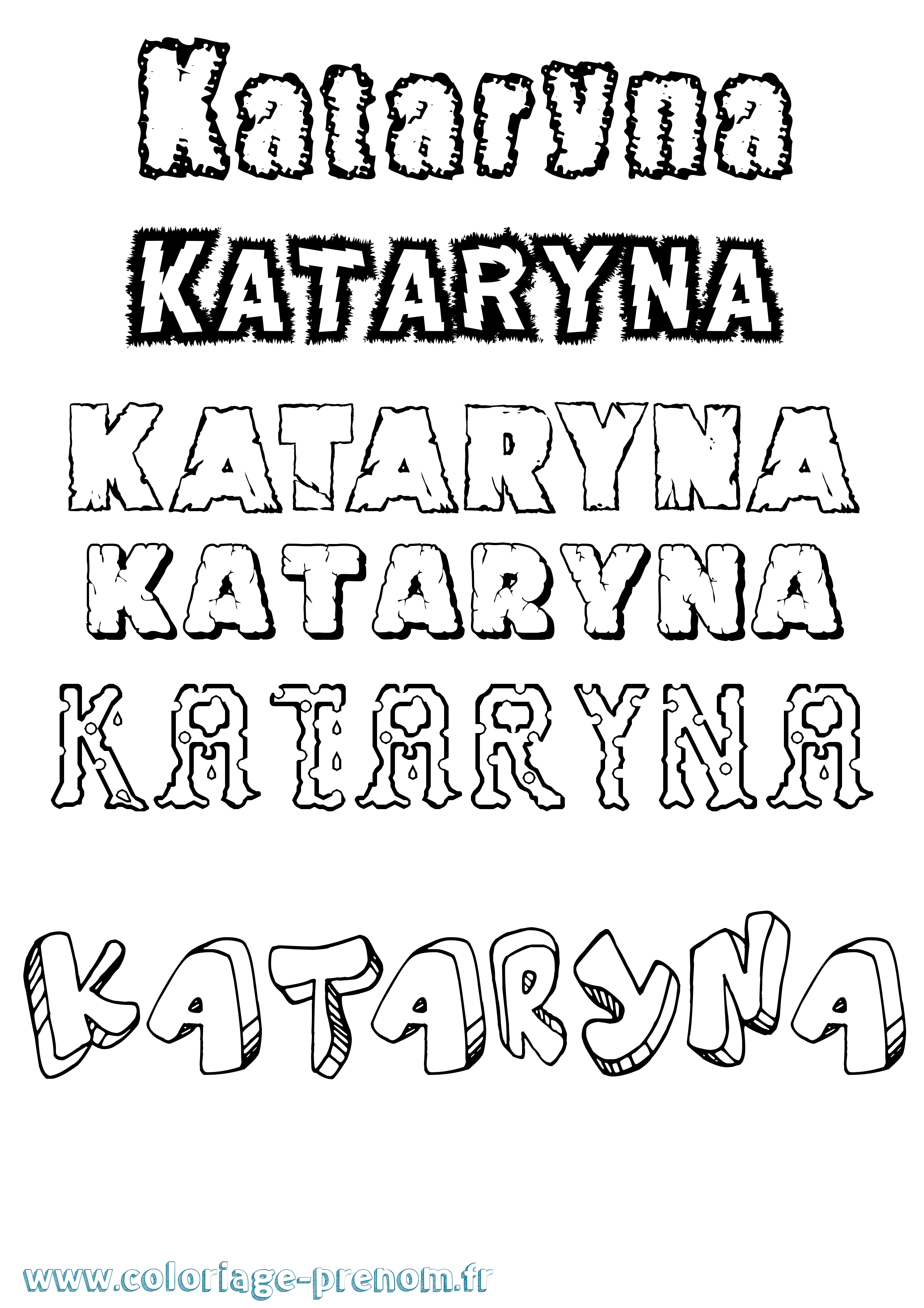 Coloriage prénom Kataryna Destructuré