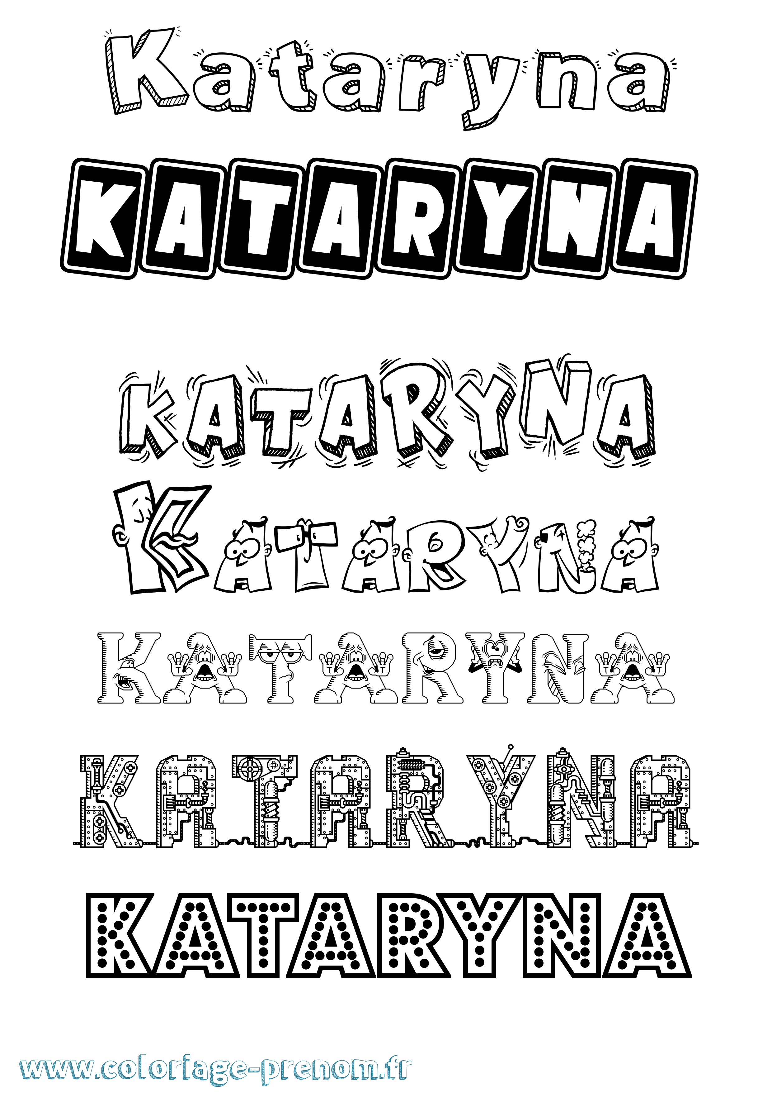 Coloriage prénom Kataryna Fun