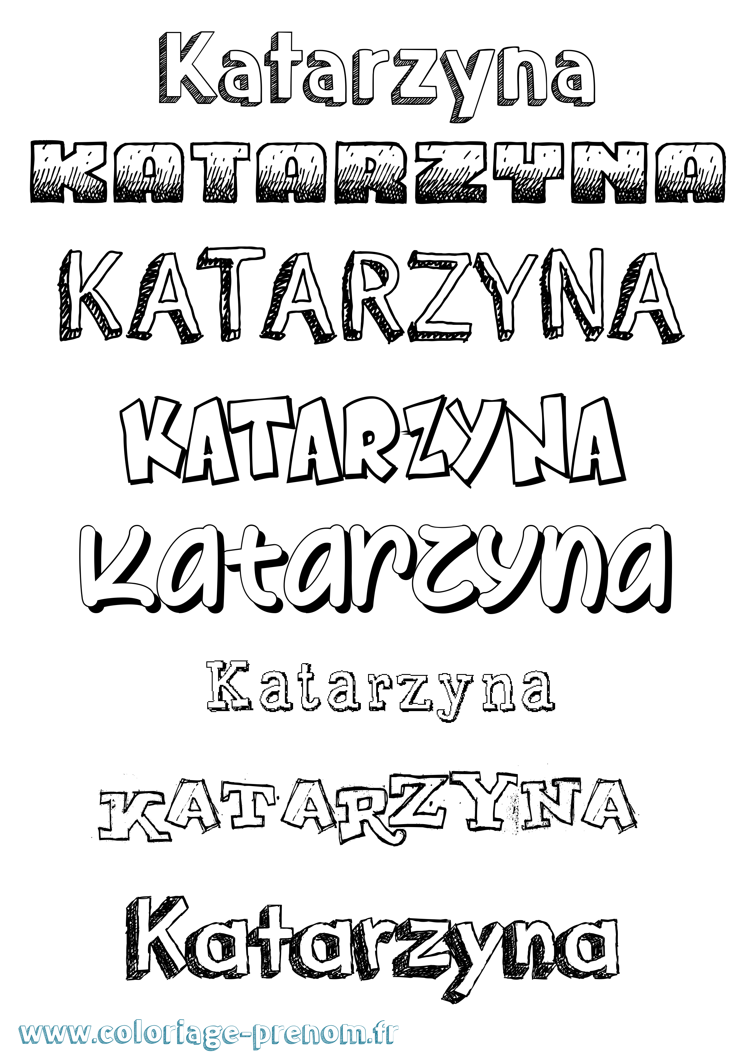 Coloriage prénom Katarzyna Dessiné