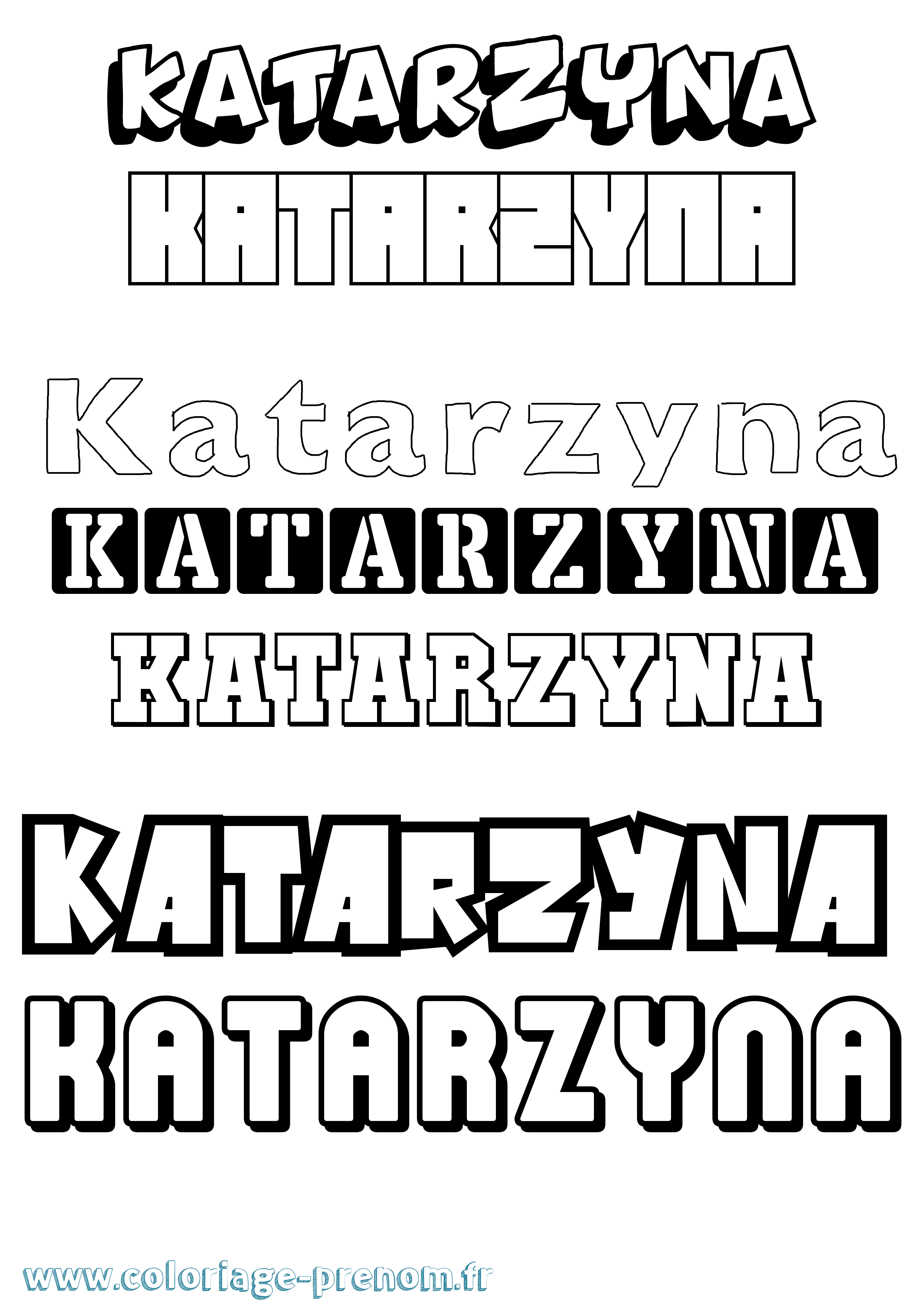 Coloriage prénom Katarzyna Simple