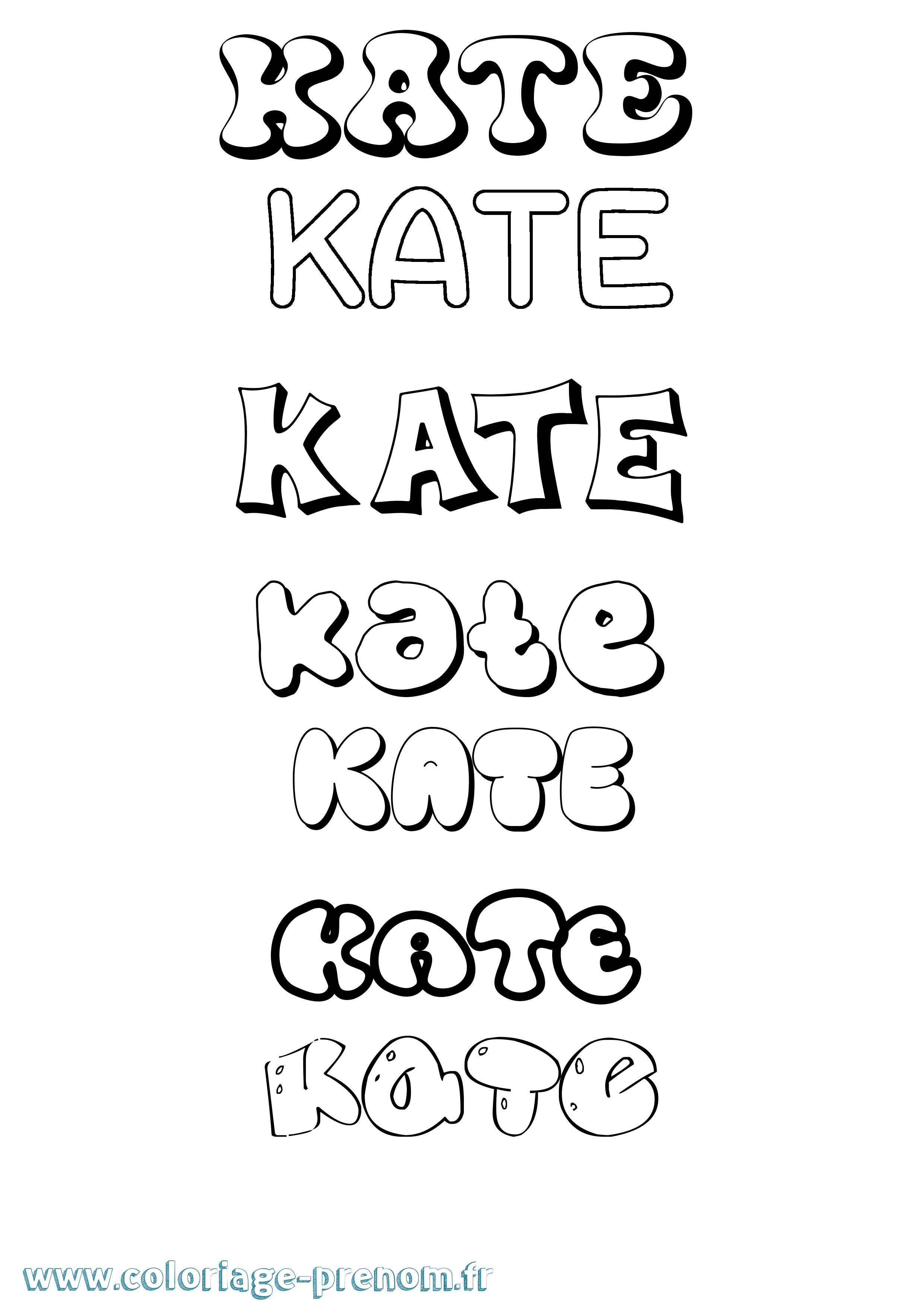 Coloriage Kate Coloriage prénom Kate