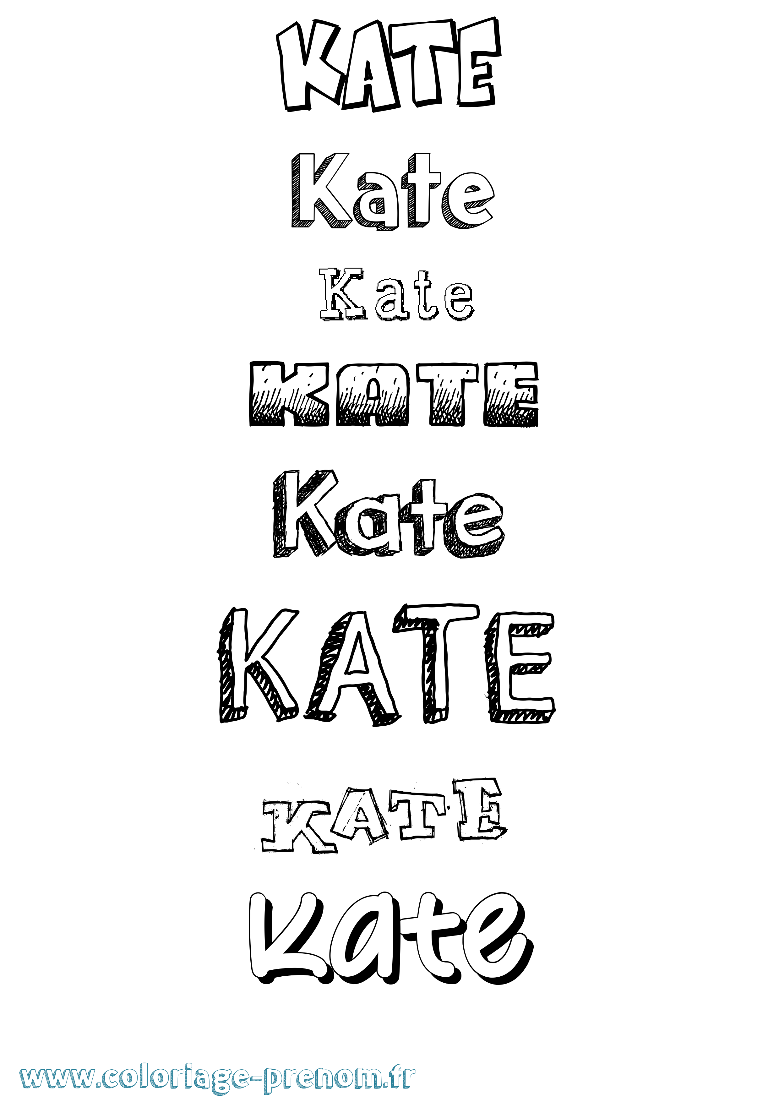Coloriage Kate Coloriage prénom Kate