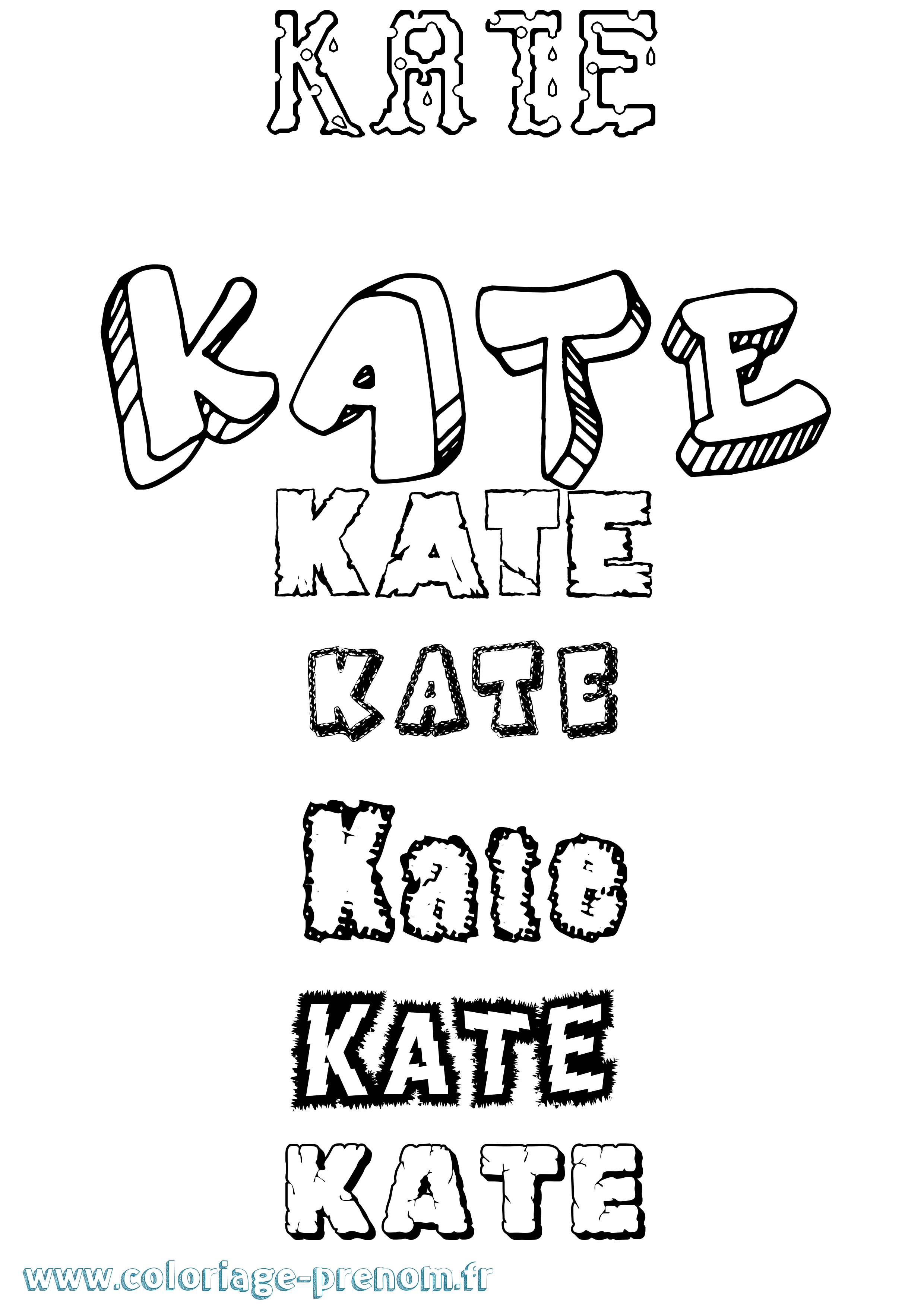Coloriage Kate Coloriage prénom Kate