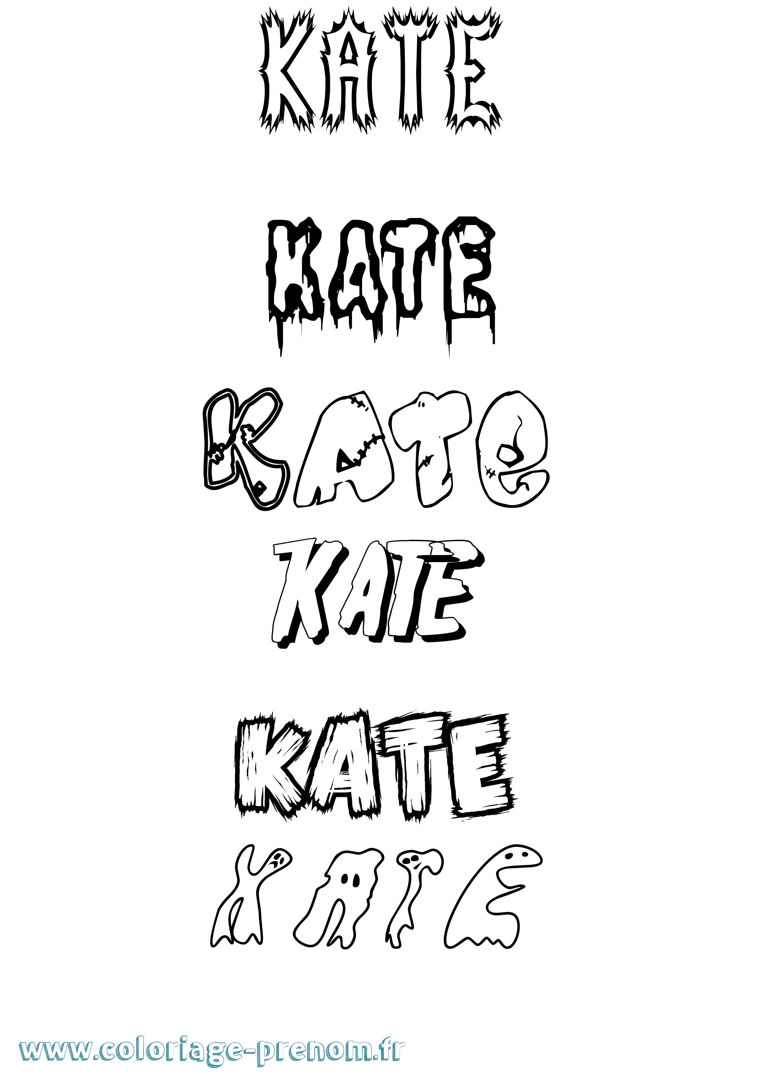 Coloriage prénom Kate