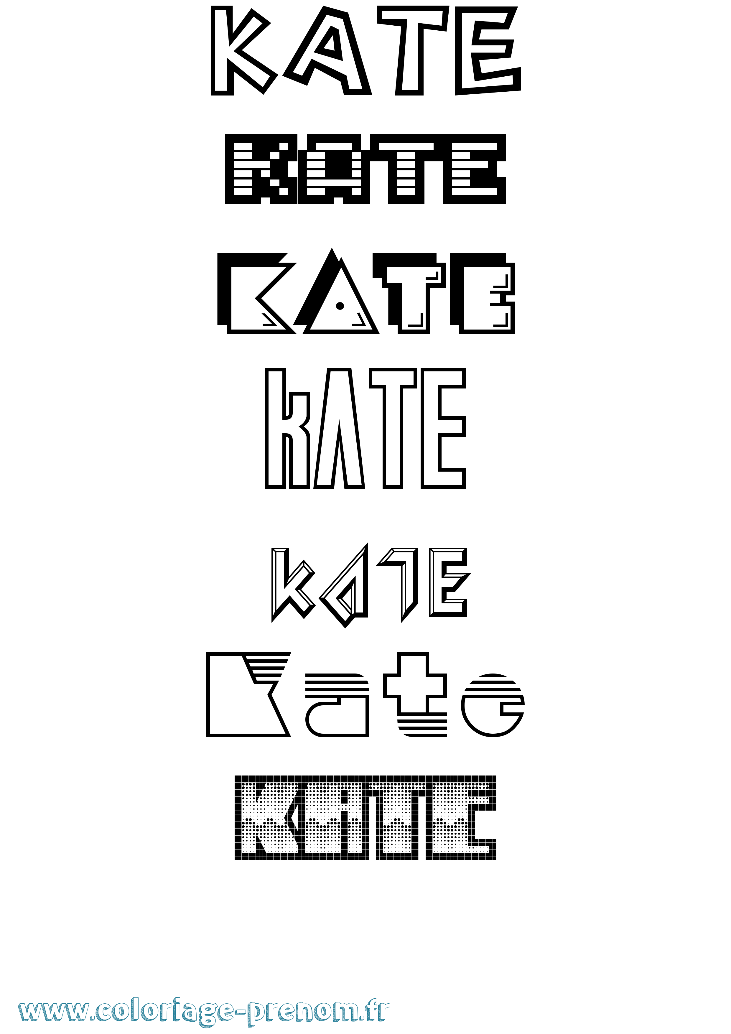 Coloriage Kate Coloriage prénom Kate