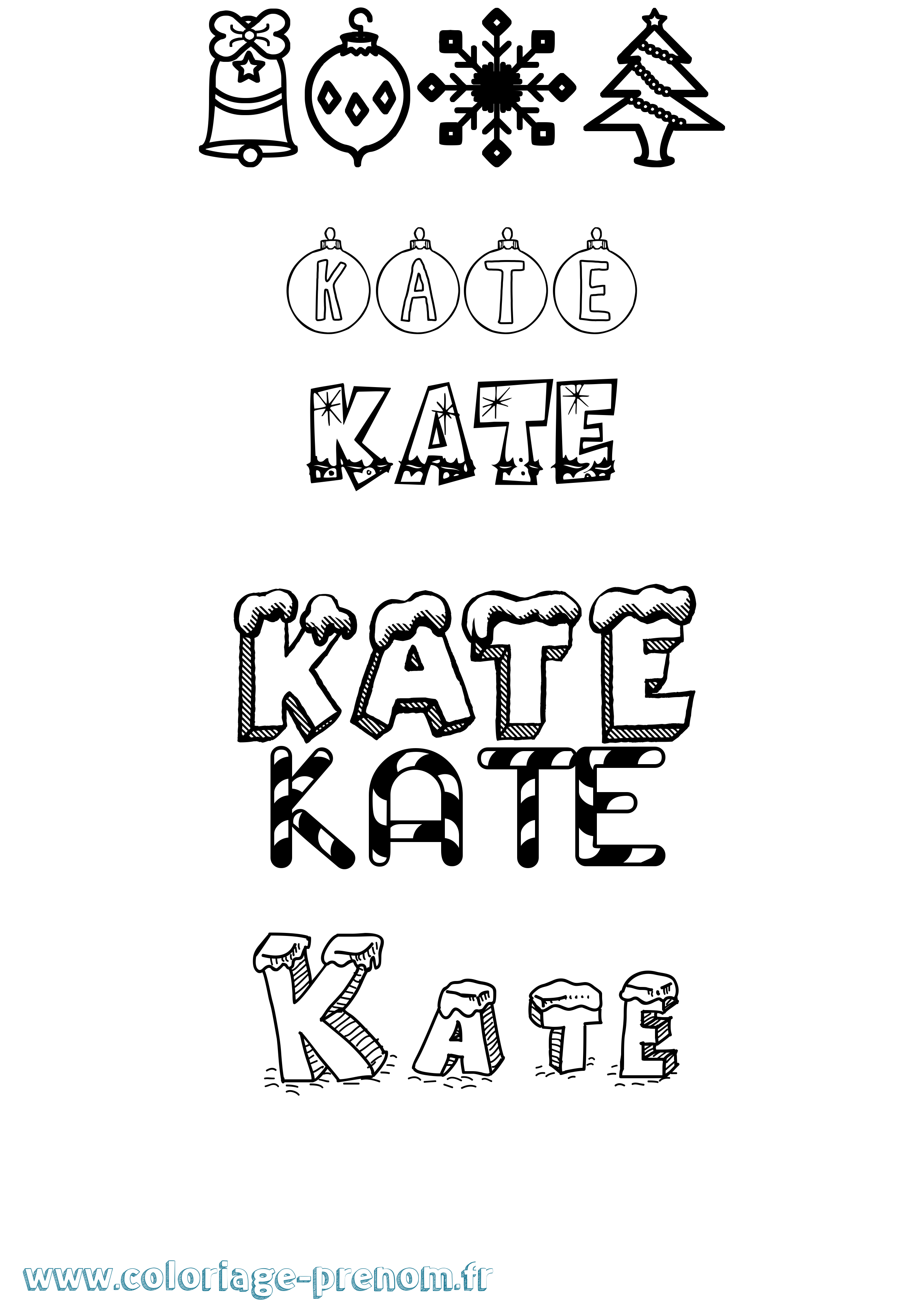 Coloriage Kate Coloriage prénom Kate
