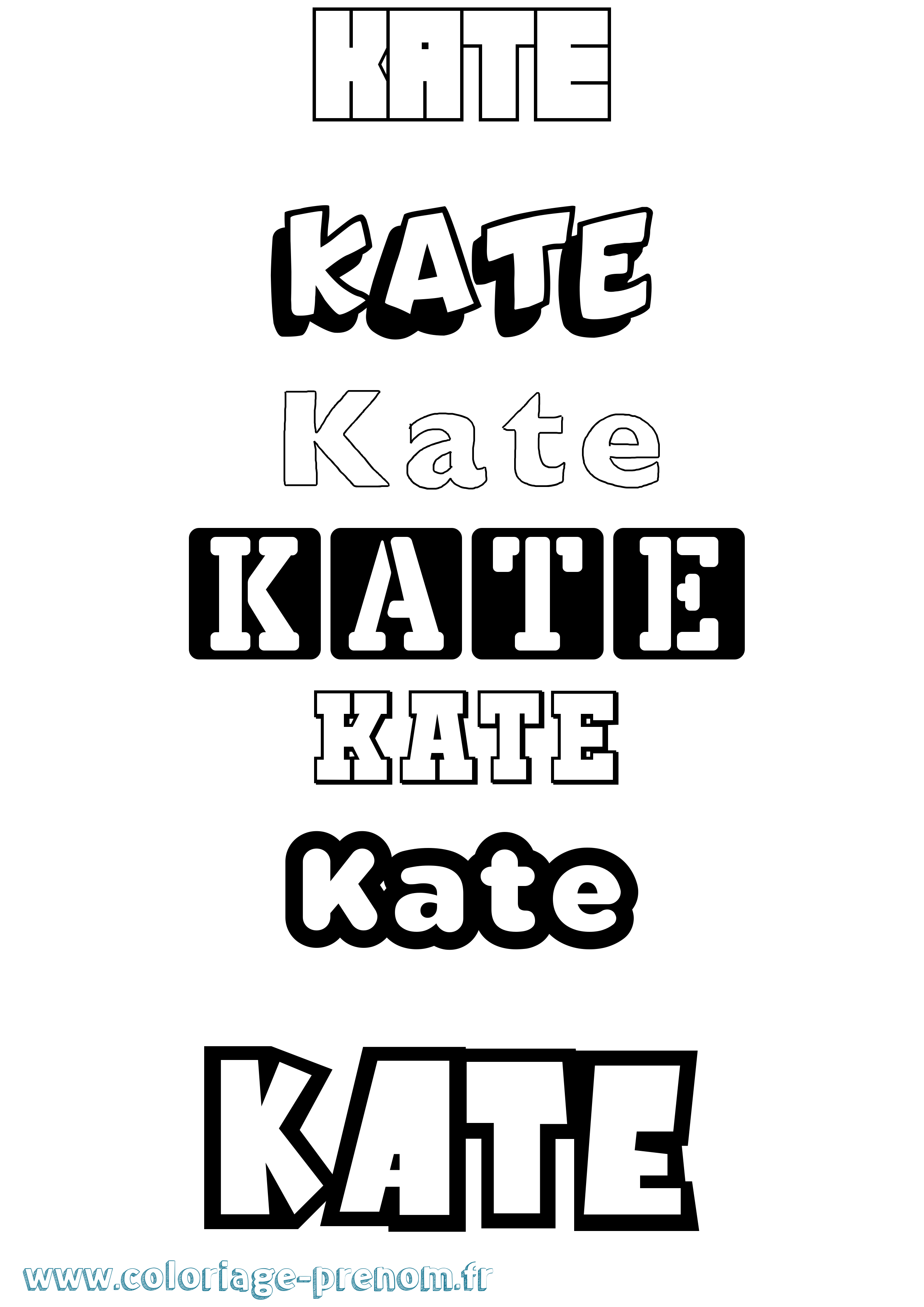 Coloriage Kate Coloriage prénom Kate