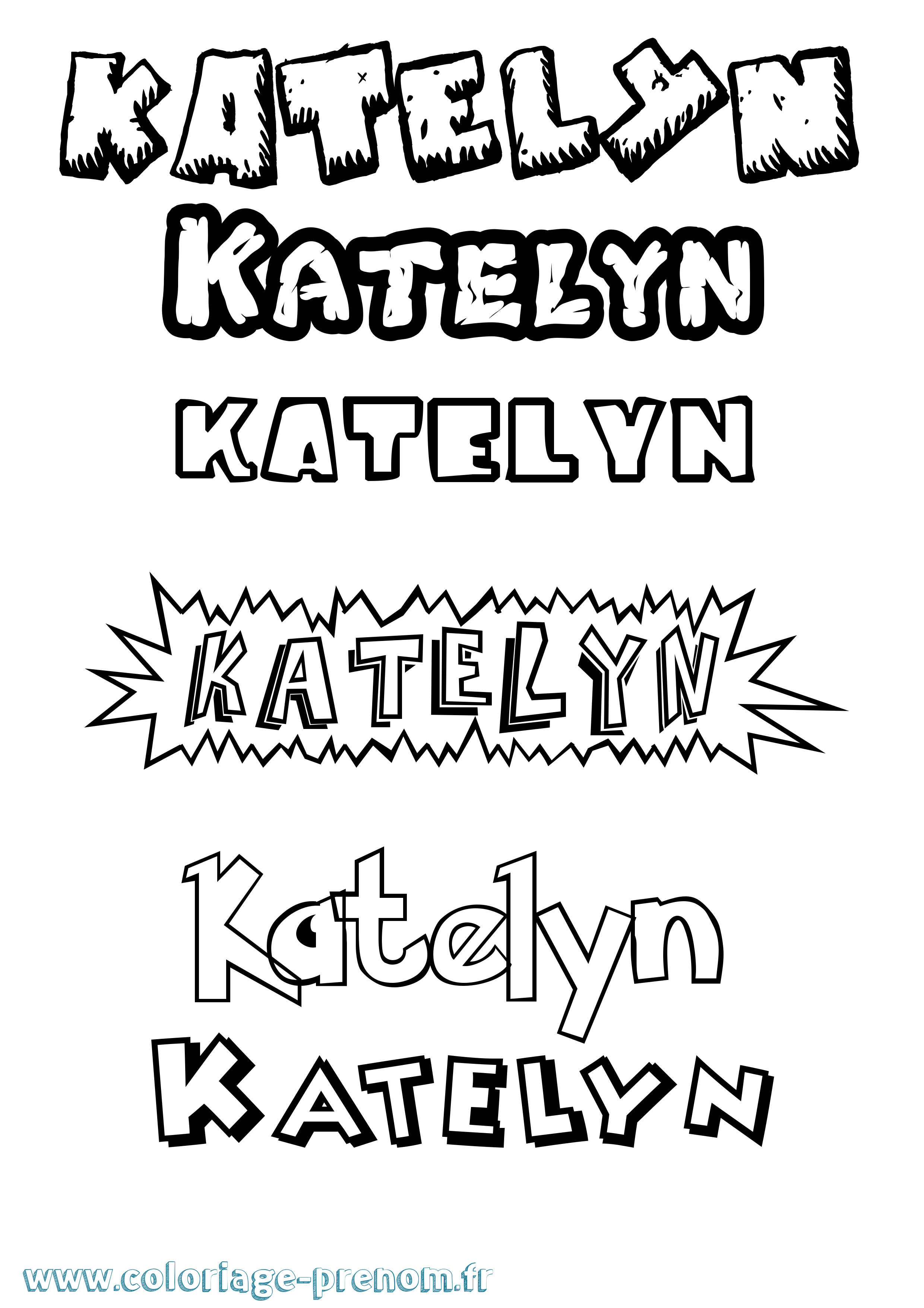 Coloriage prénom Katelyn Dessin Animé