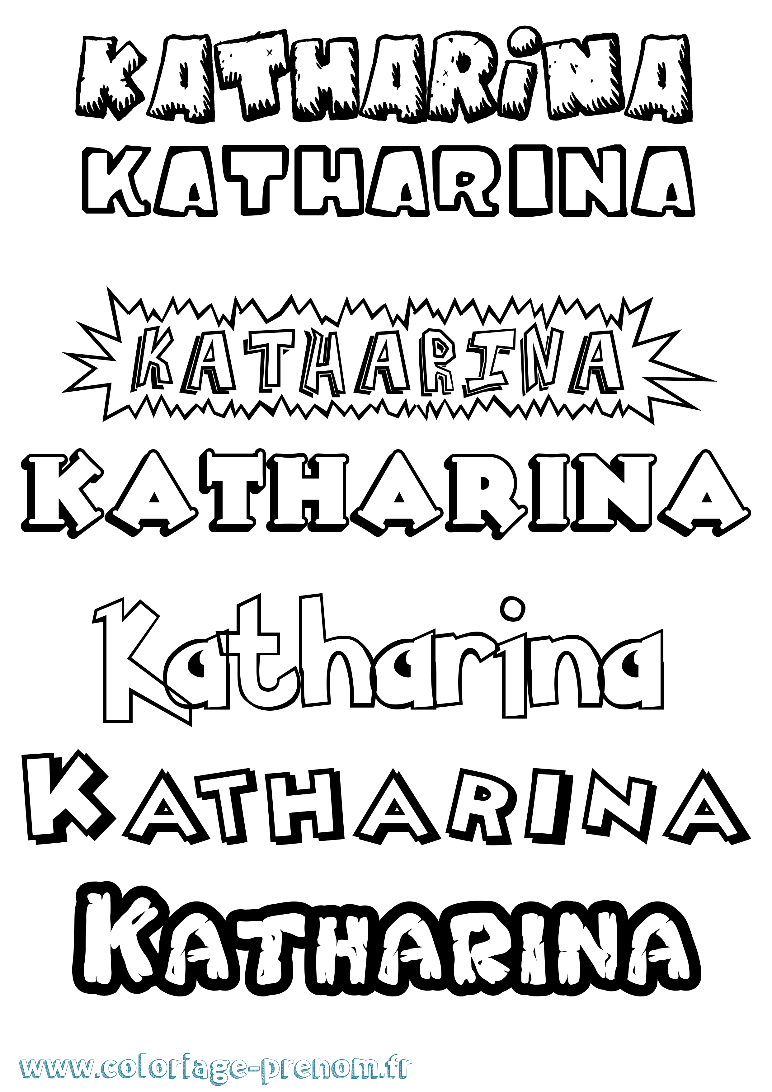 Coloriage prénom Katharina Dessin Animé