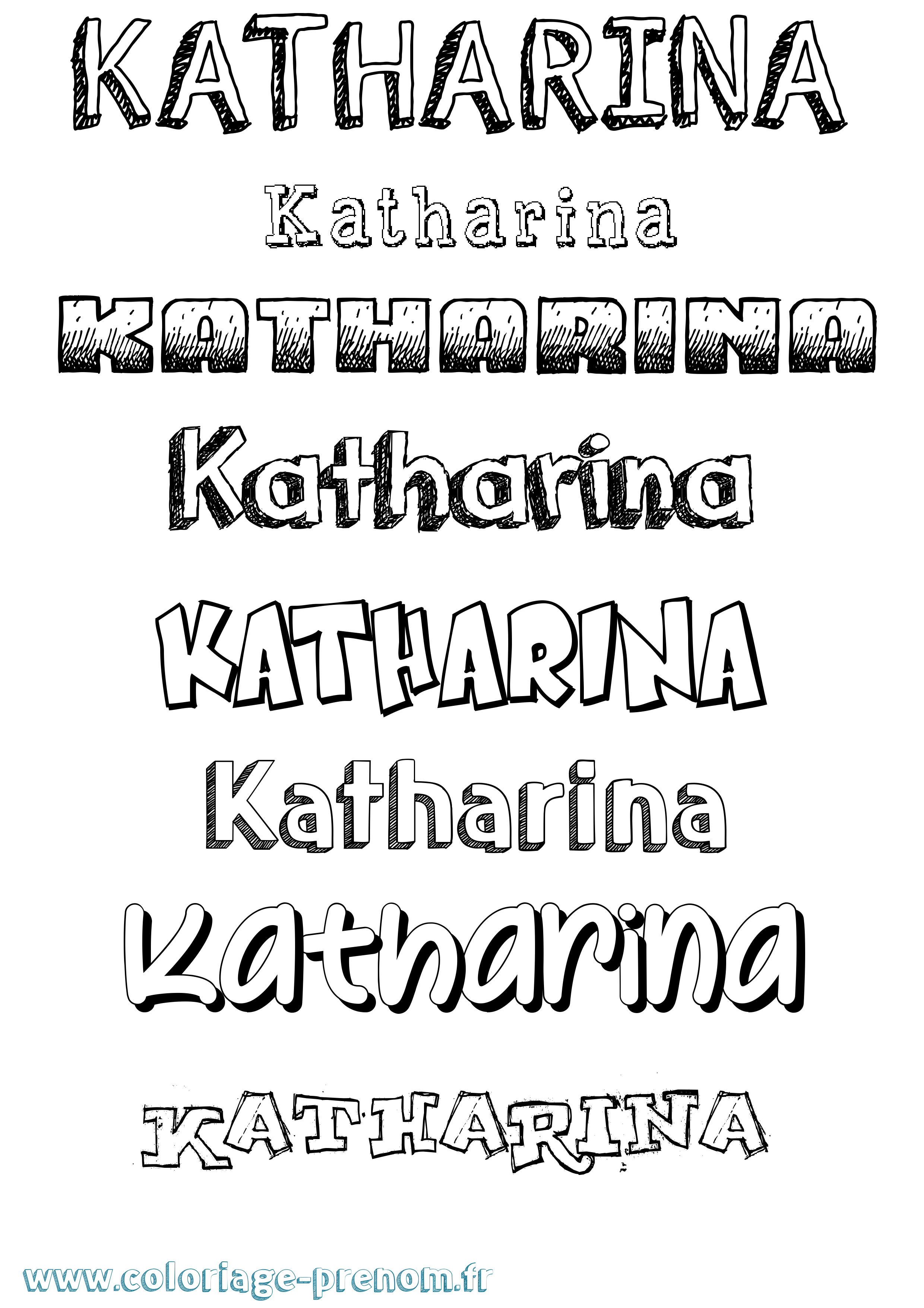 Coloriage prénom Katharina Dessiné