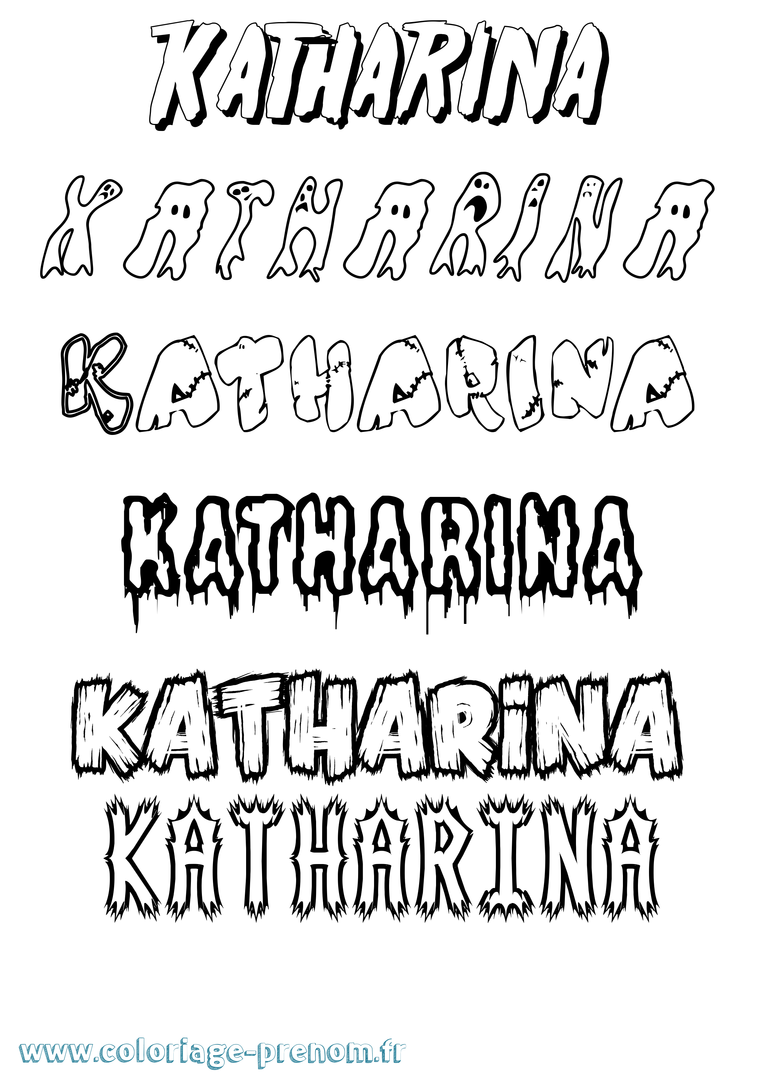 Coloriage prénom Katharina Frisson