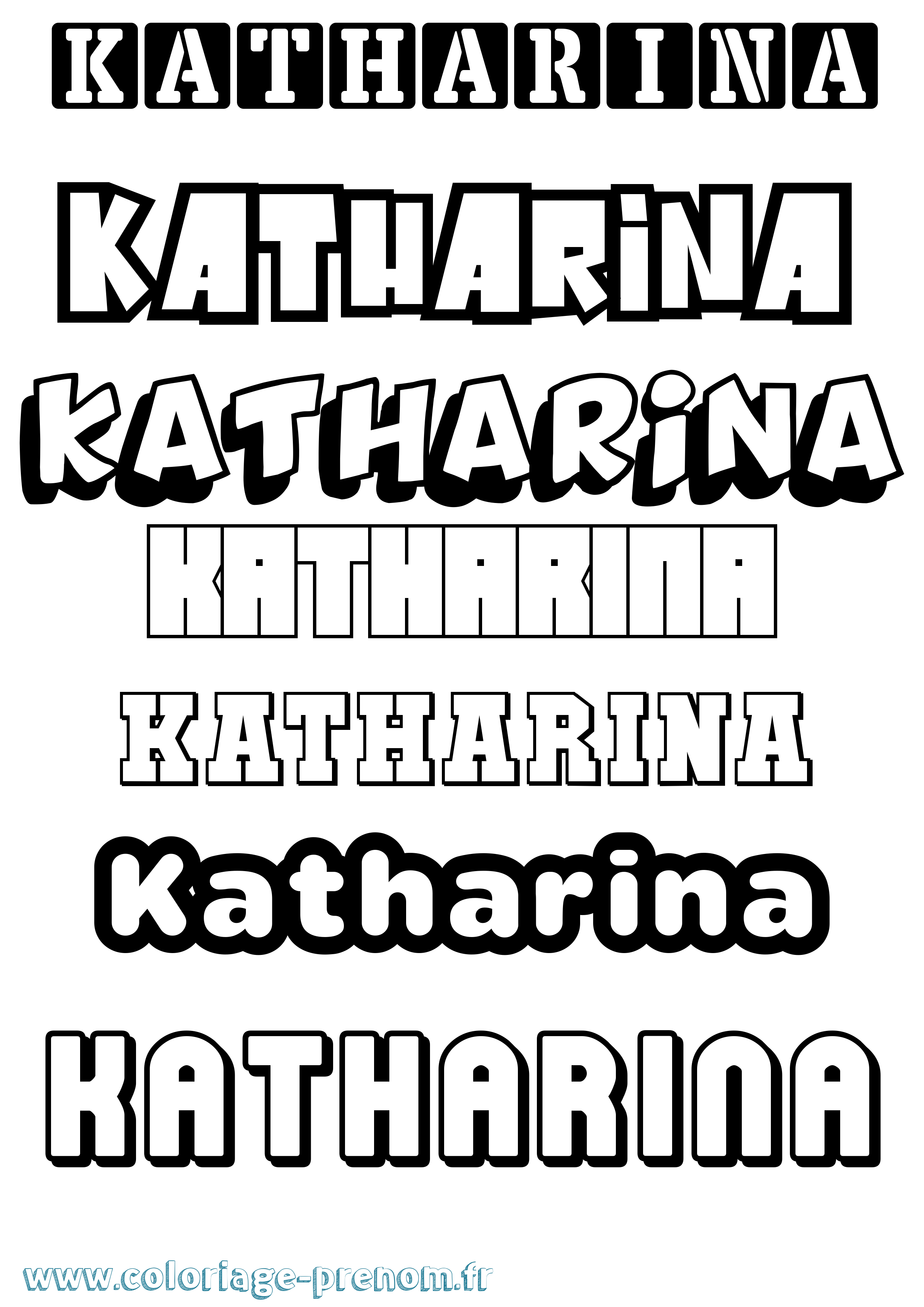 Coloriage prénom Katharina Simple