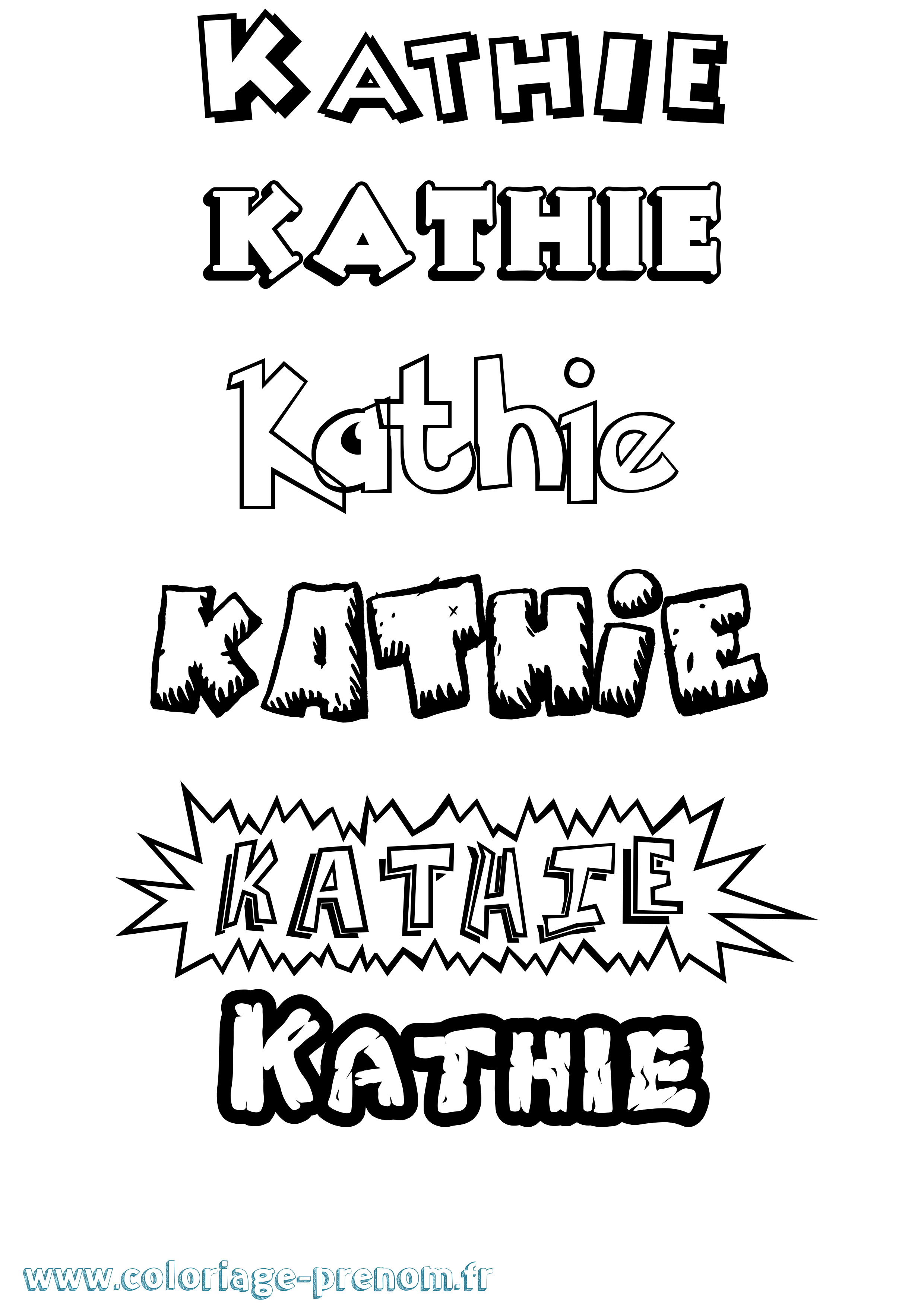 Coloriage Kathie Dessin Animé Coloriage prénom Kathie Dessin Animé